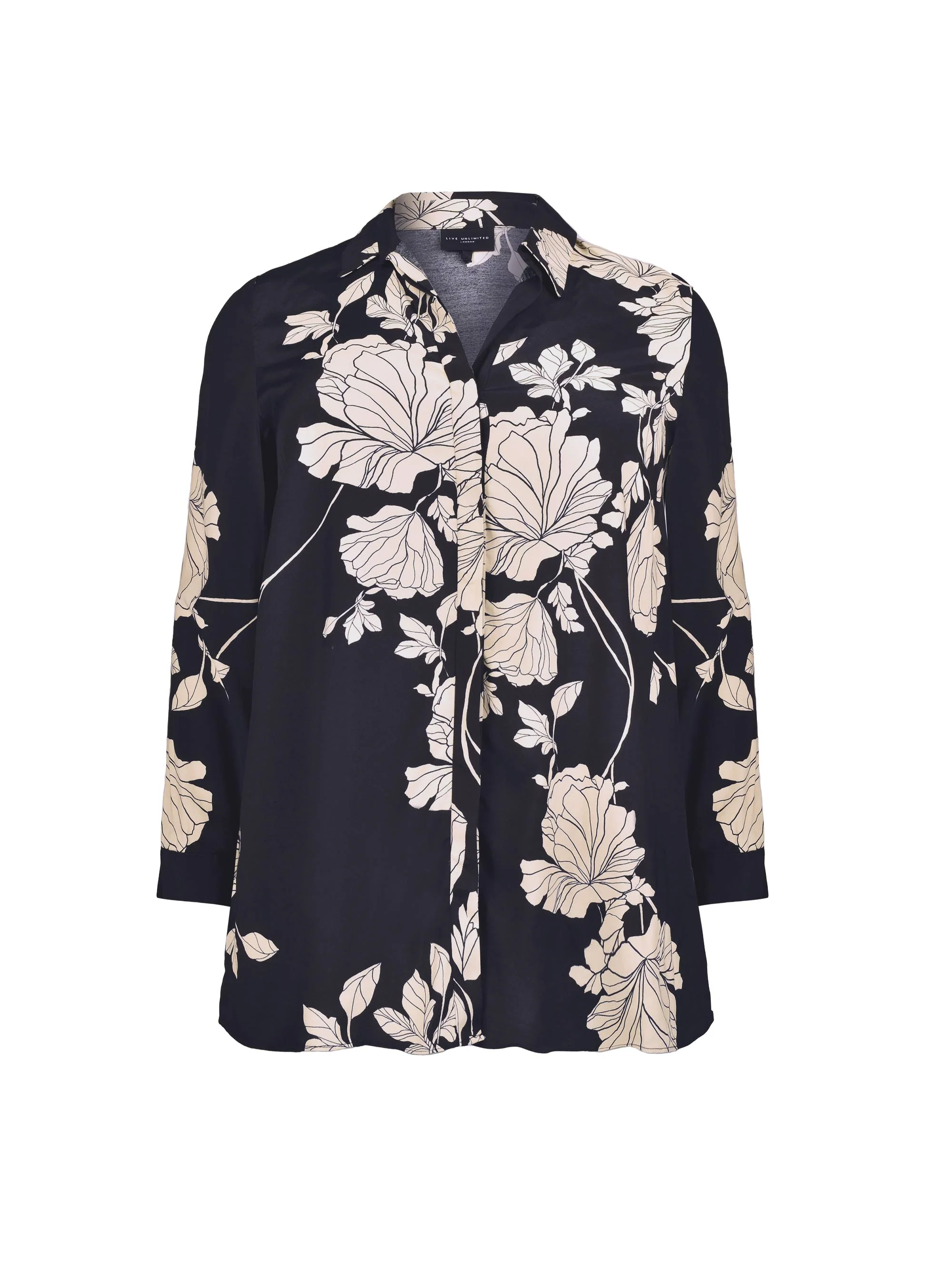 Floral Mono Printed Button Through Shirt - Image 5