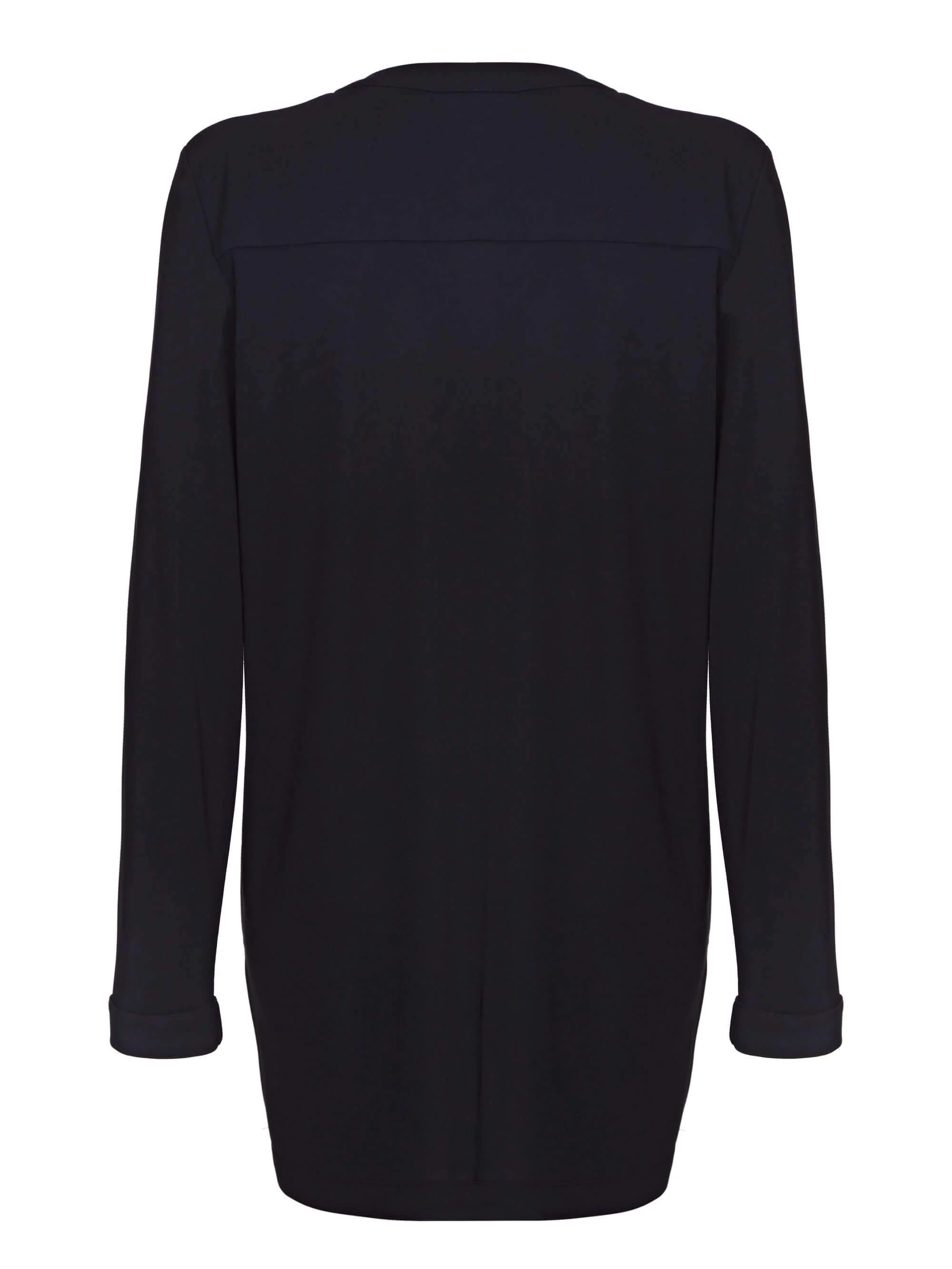 Black French Crepe Grosgrain Blouse - Image 4