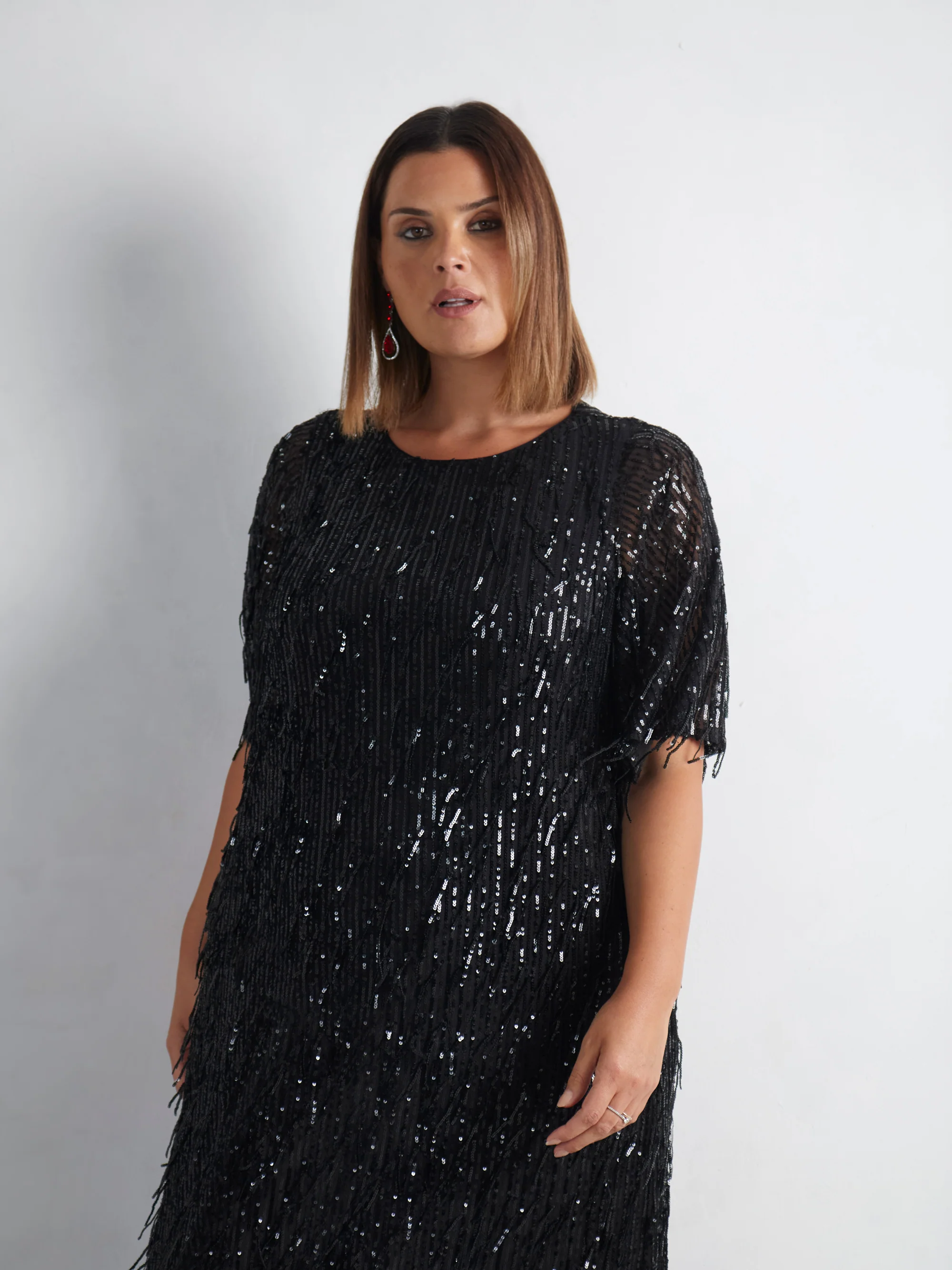 Fringe Sequin Midi Dress - Image 10