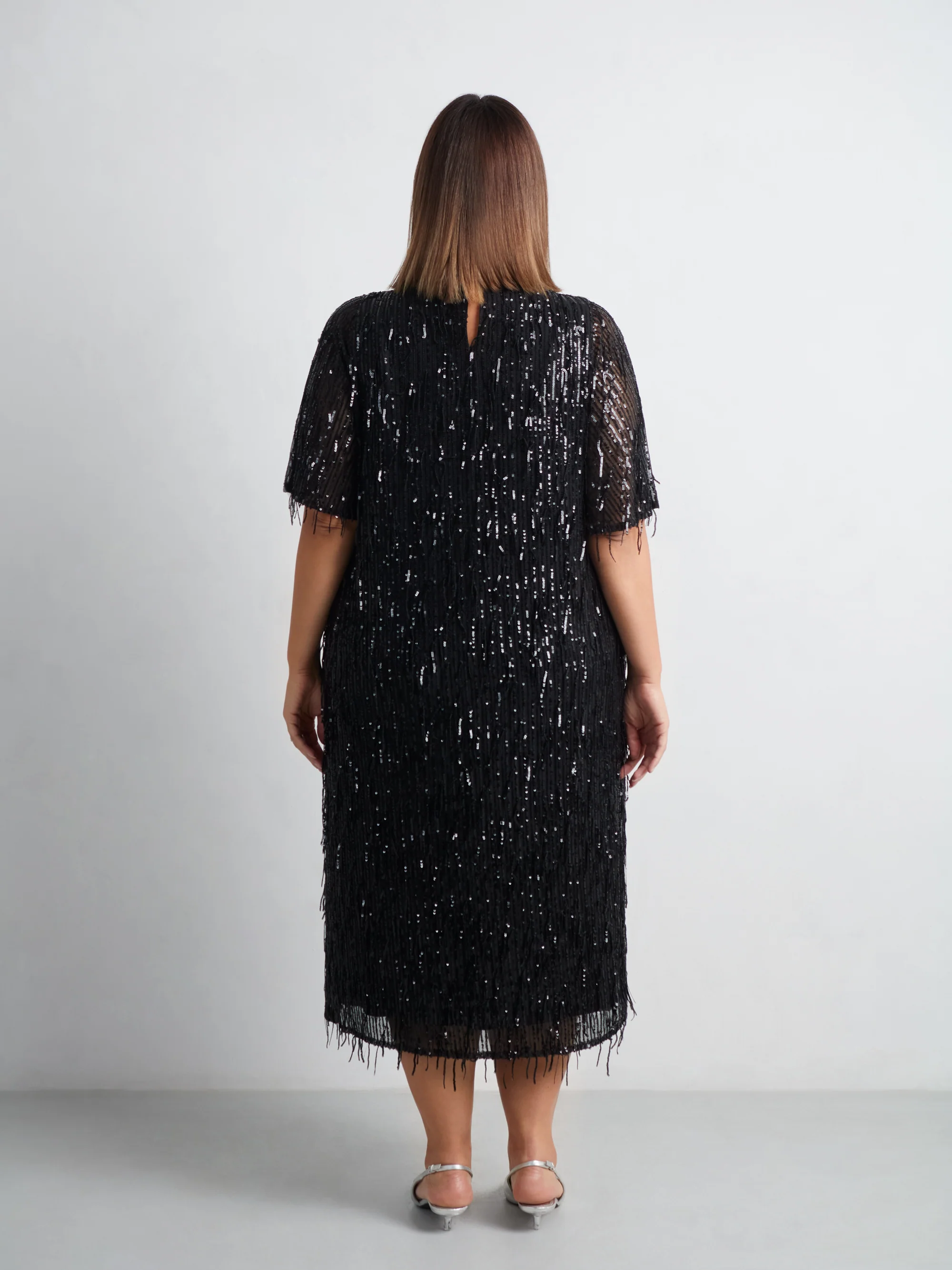 Fringe Sequin Midi Dress - Image 11
