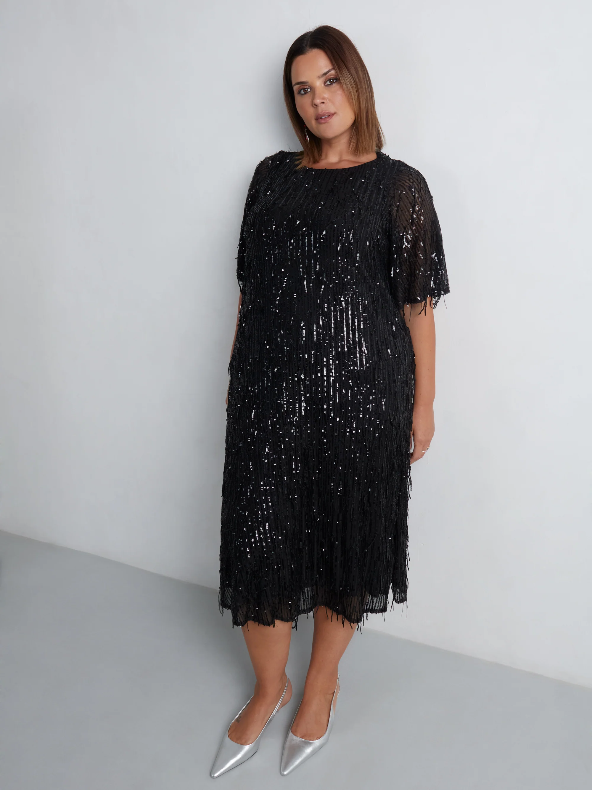Fringe Sequin Midi Dress - Image 5