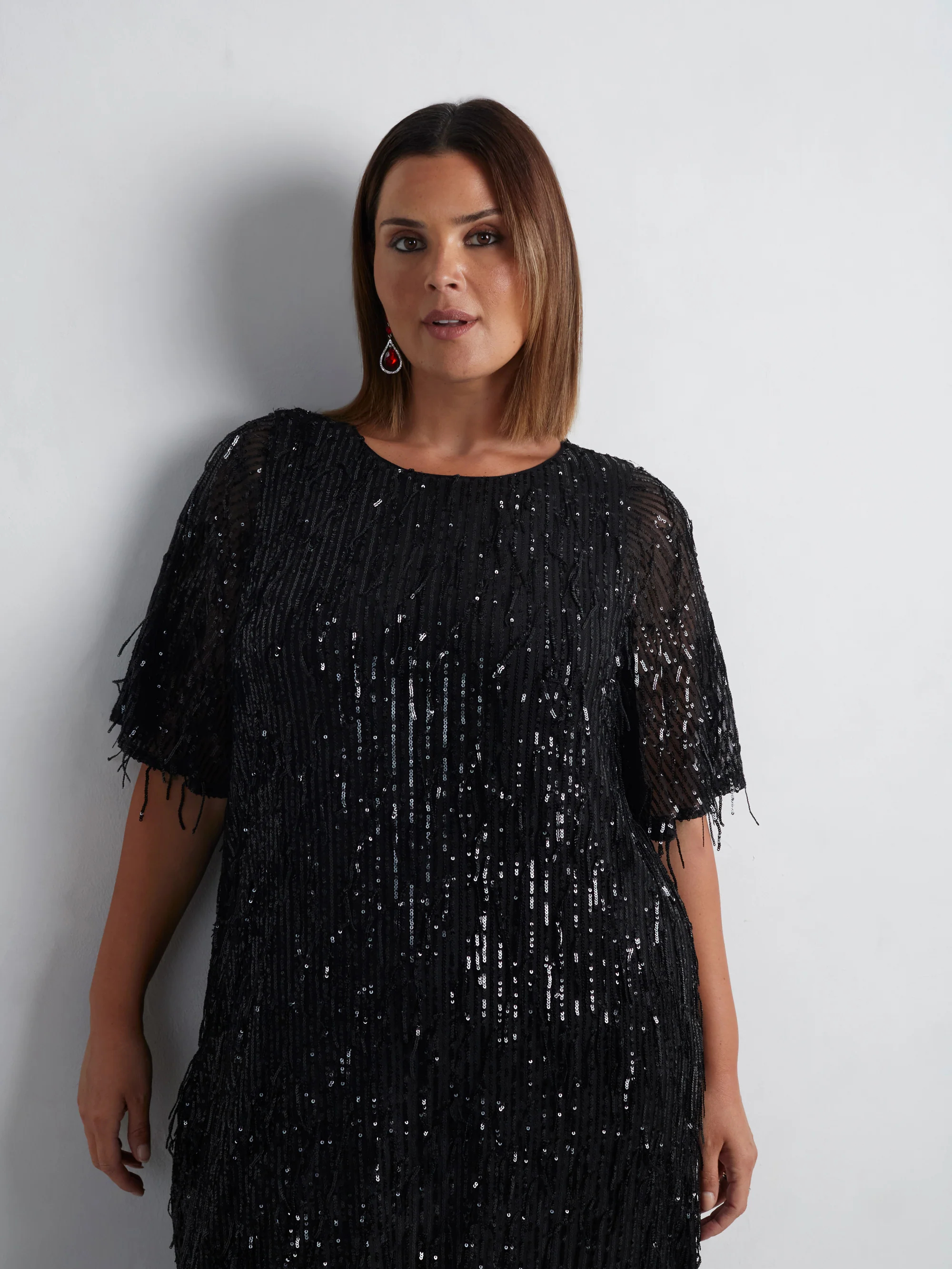 Fringe Sequin Midi Dress - Image 6