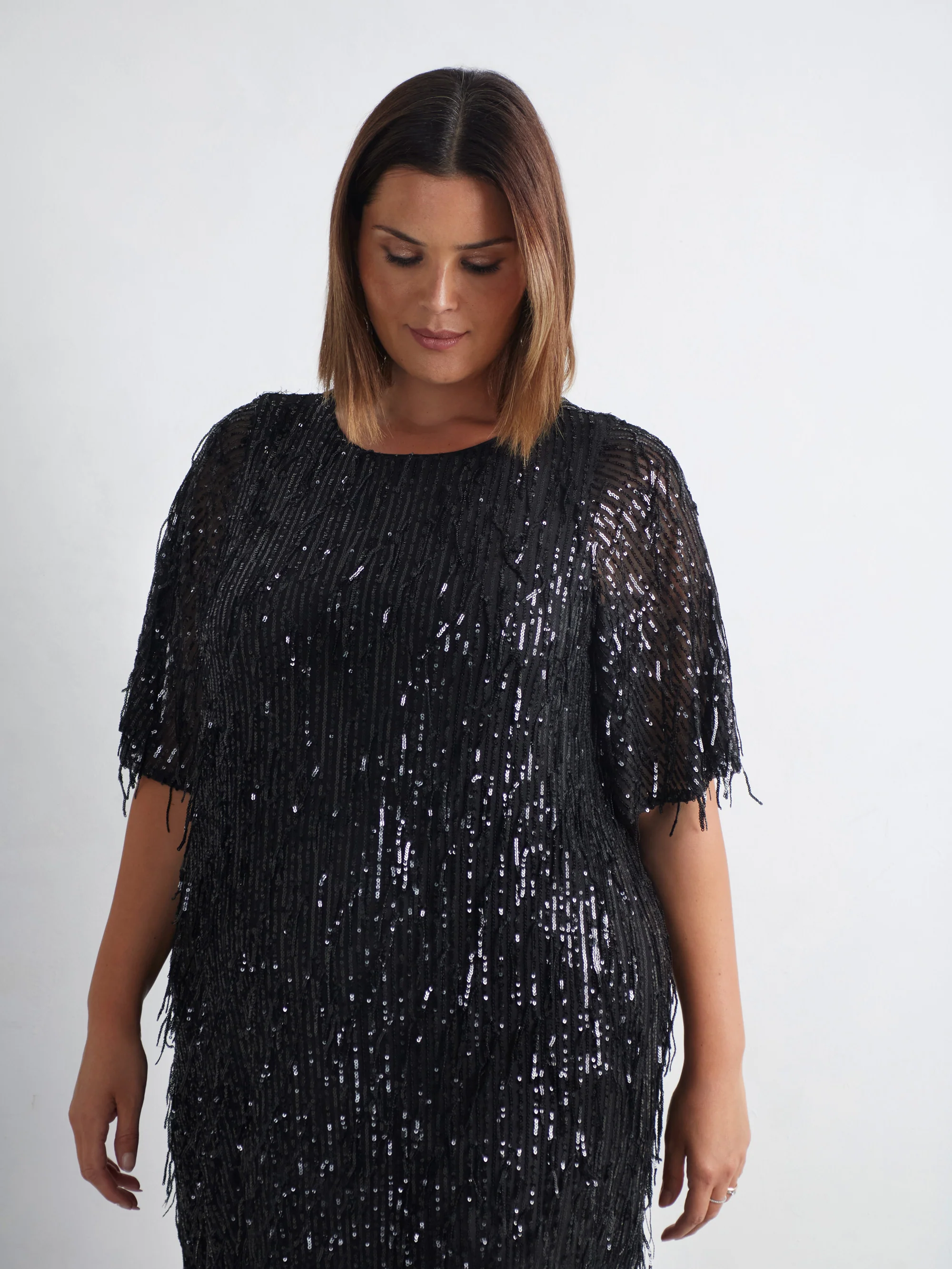 Fringe Sequin Midi Dress - Image 7