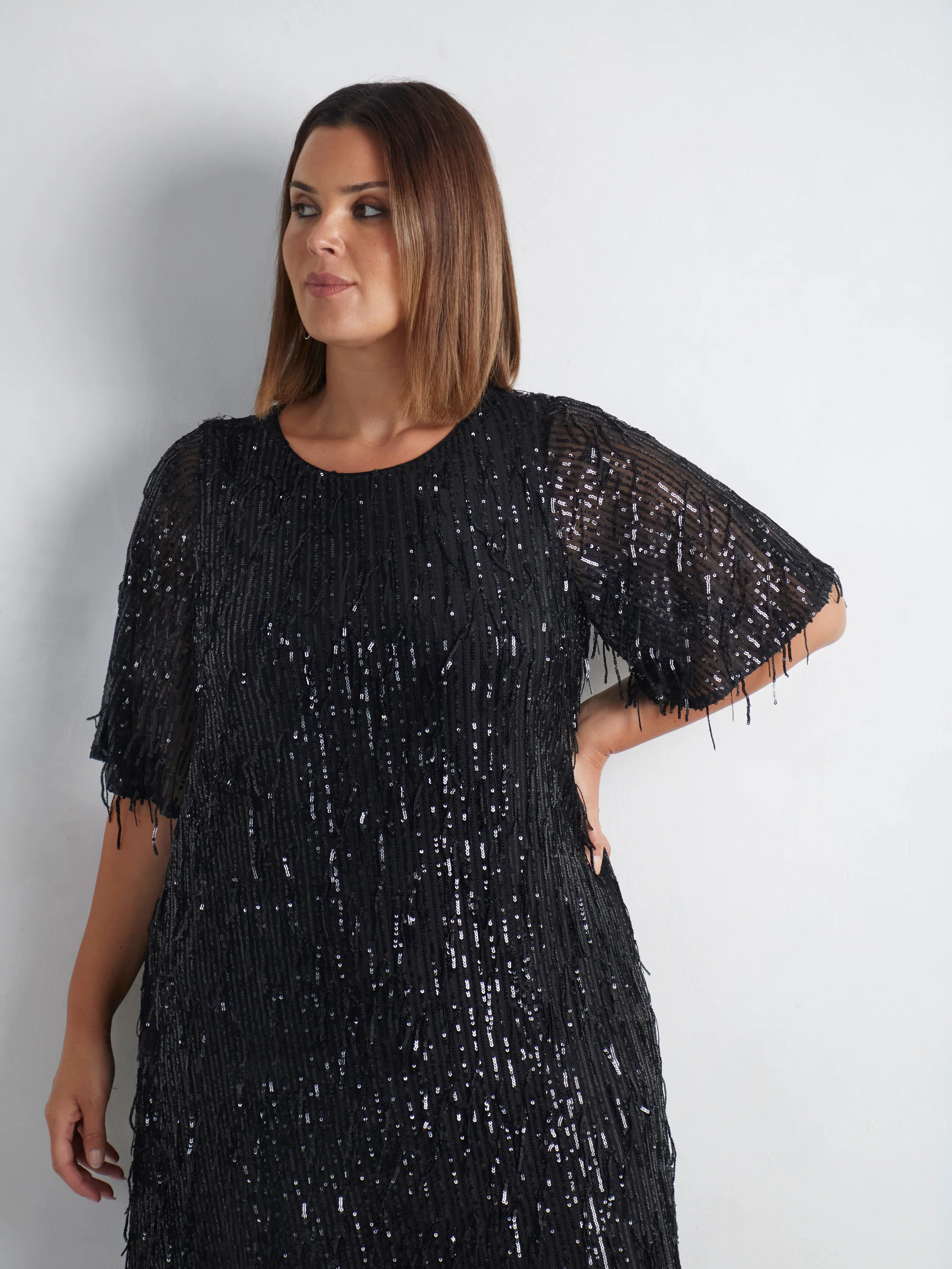 Fringe Sequin Midi Dress - Image 8