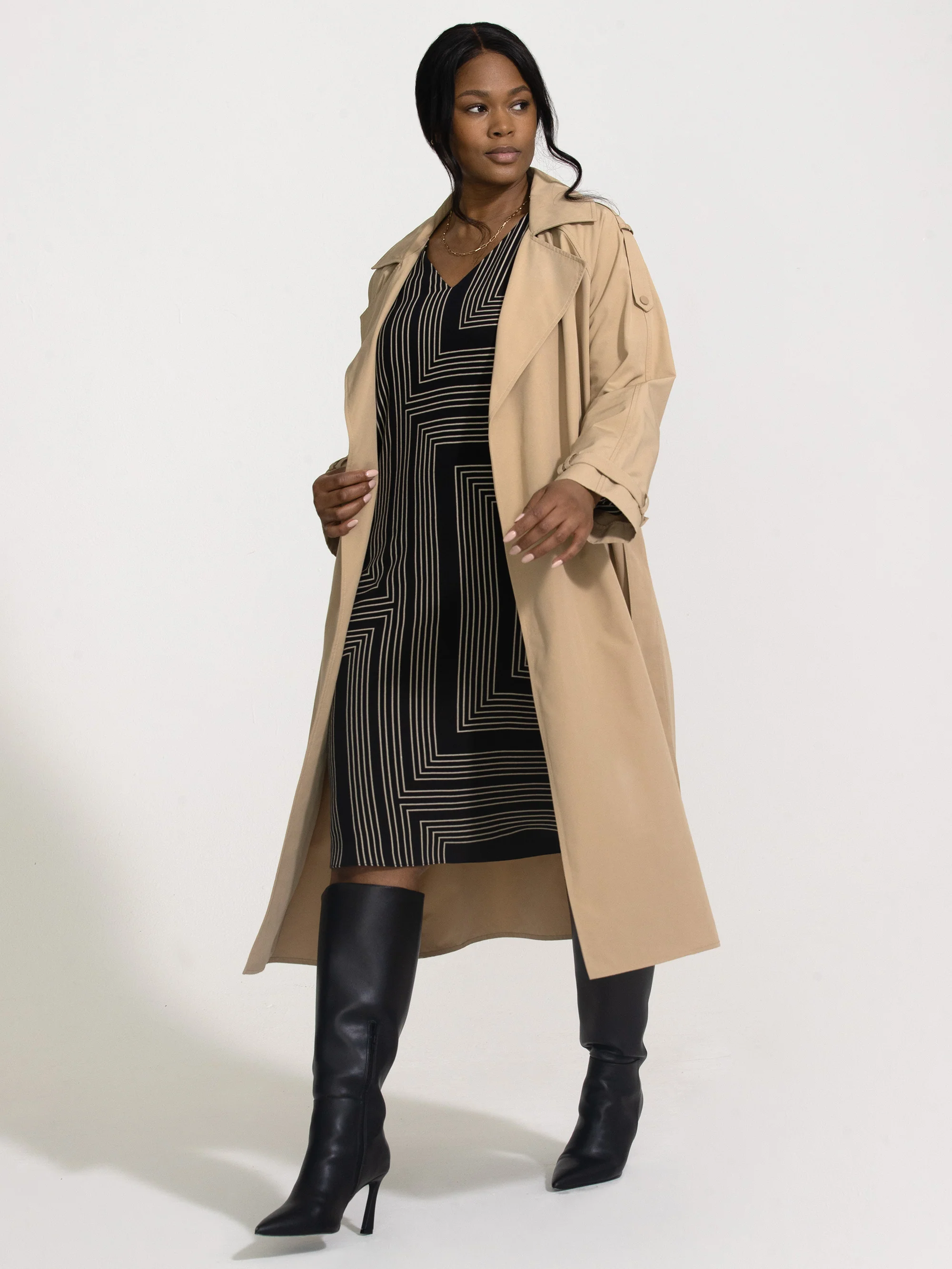 Geo Print Dress With Pockets - Image 3