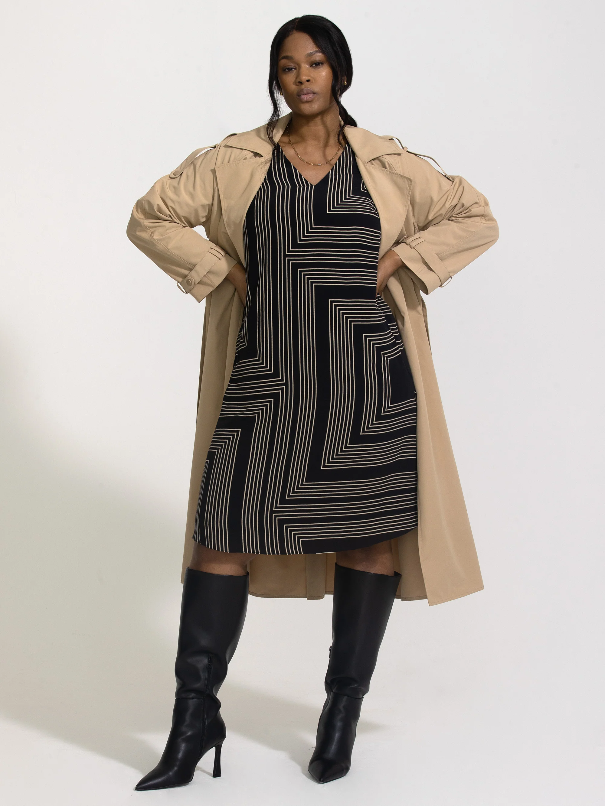 Geo Print Dress With Pockets - Image 4