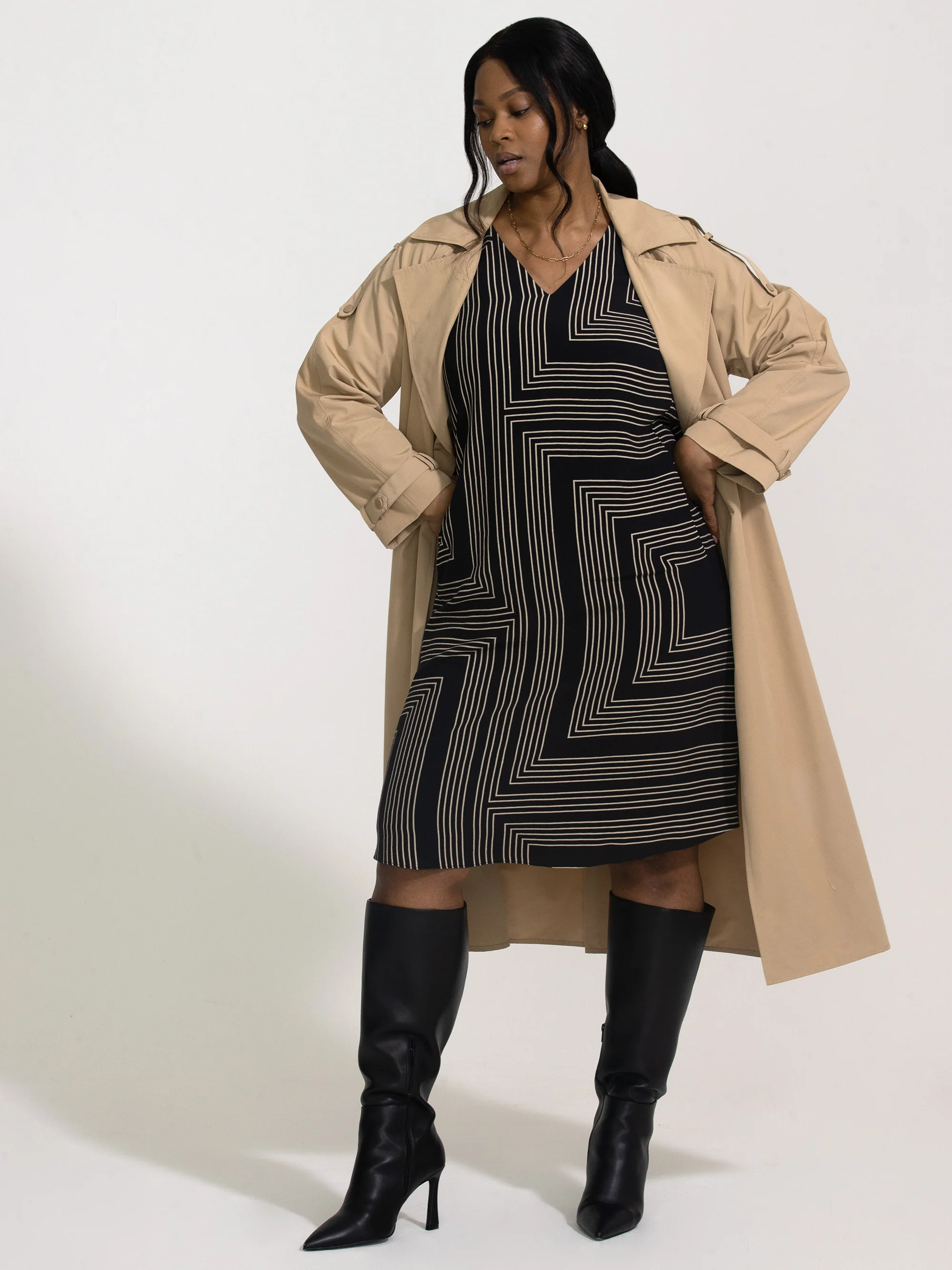 Geo Print Dress With Pockets - Image 5