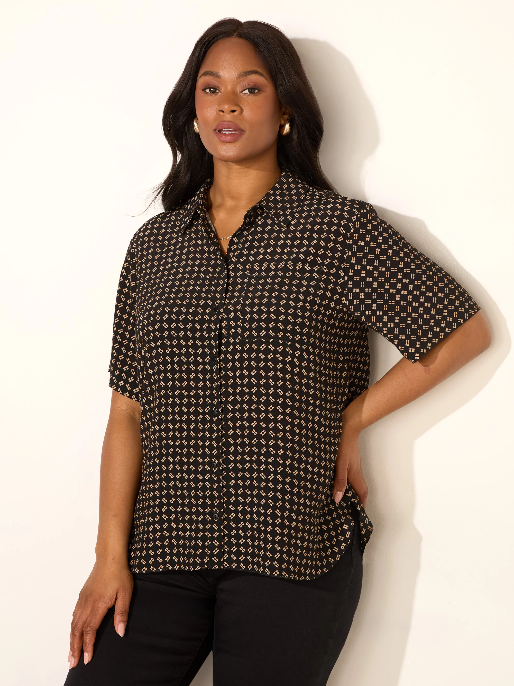 Geo Print Short Sleeve Shirt - Image 2