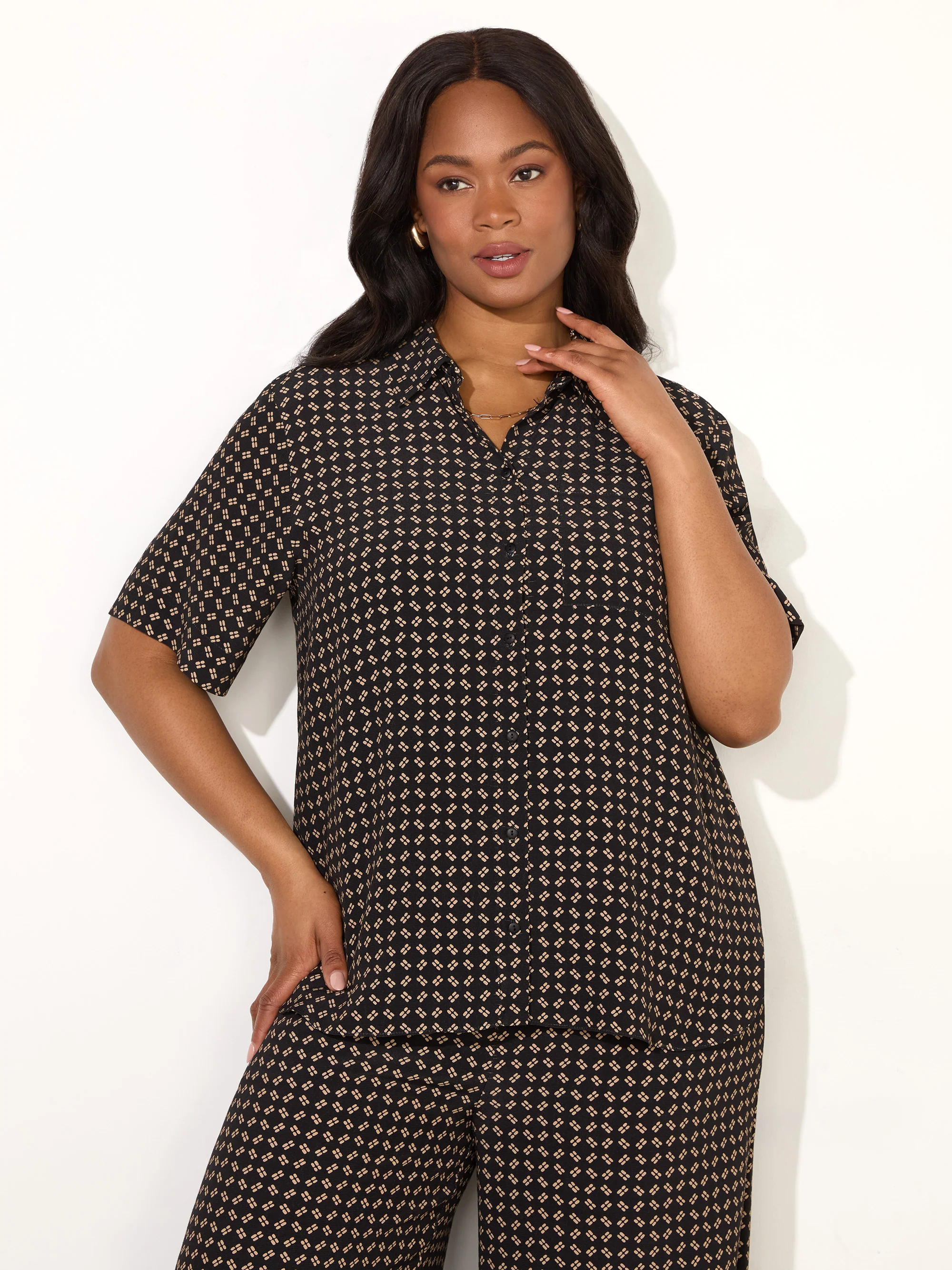 Geo Print Short Sleeve Shirt - Image 5