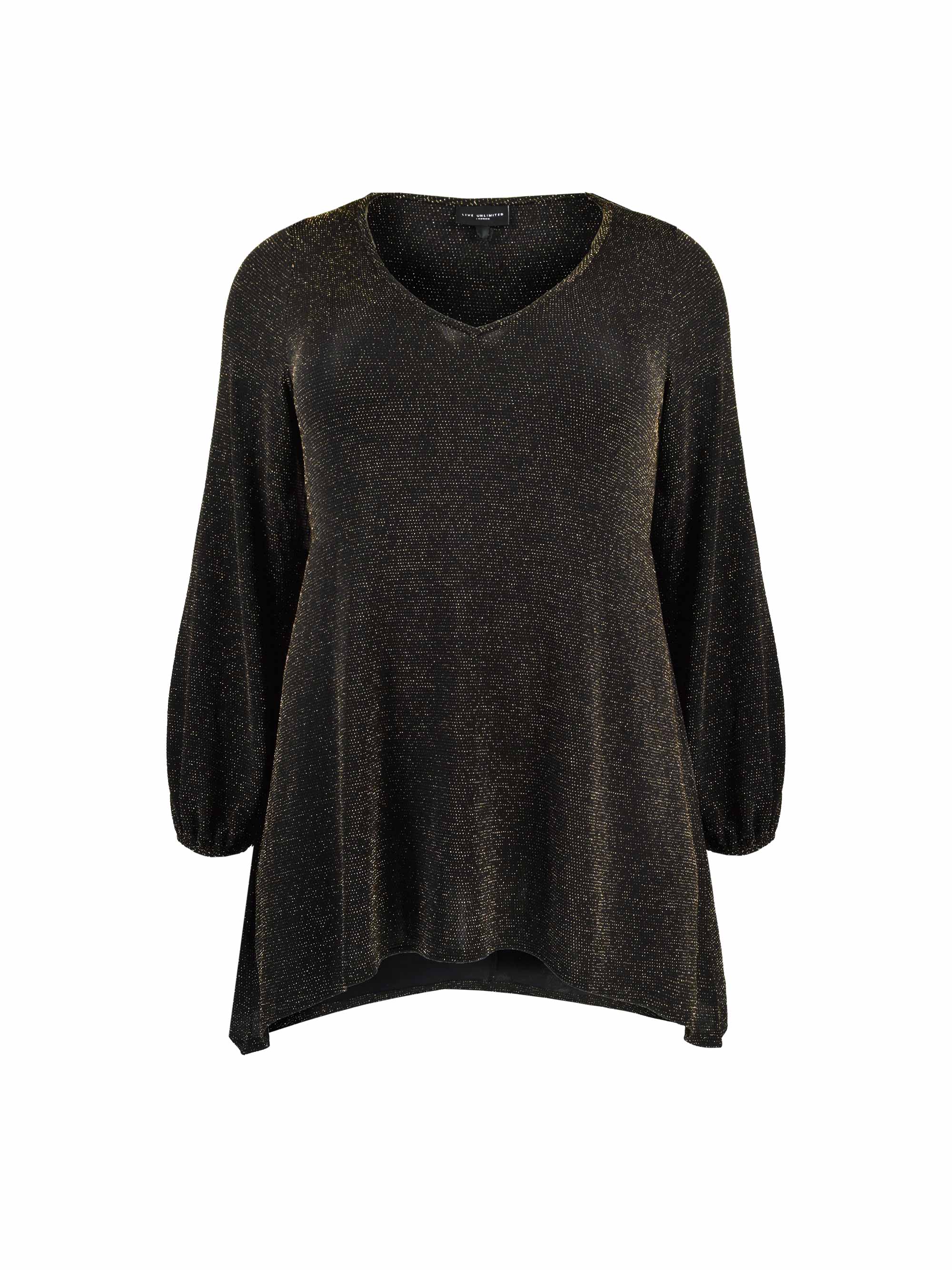 Gold Shimmer Hanky Hem Jersey Top - Image 4