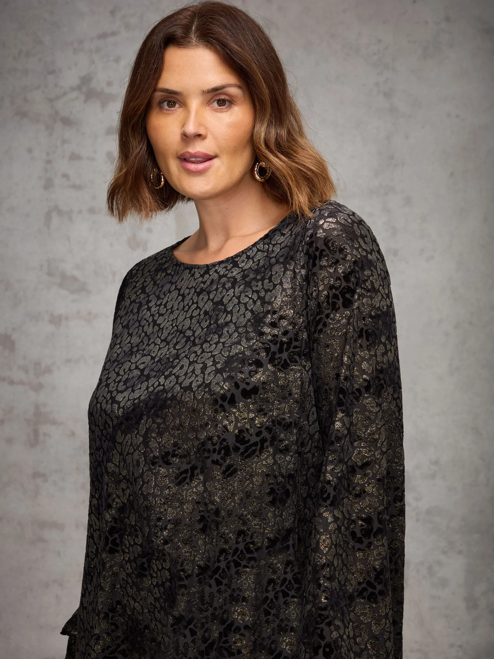 Gold Animal Velvet Burnout Jersey Tunic - Image 2