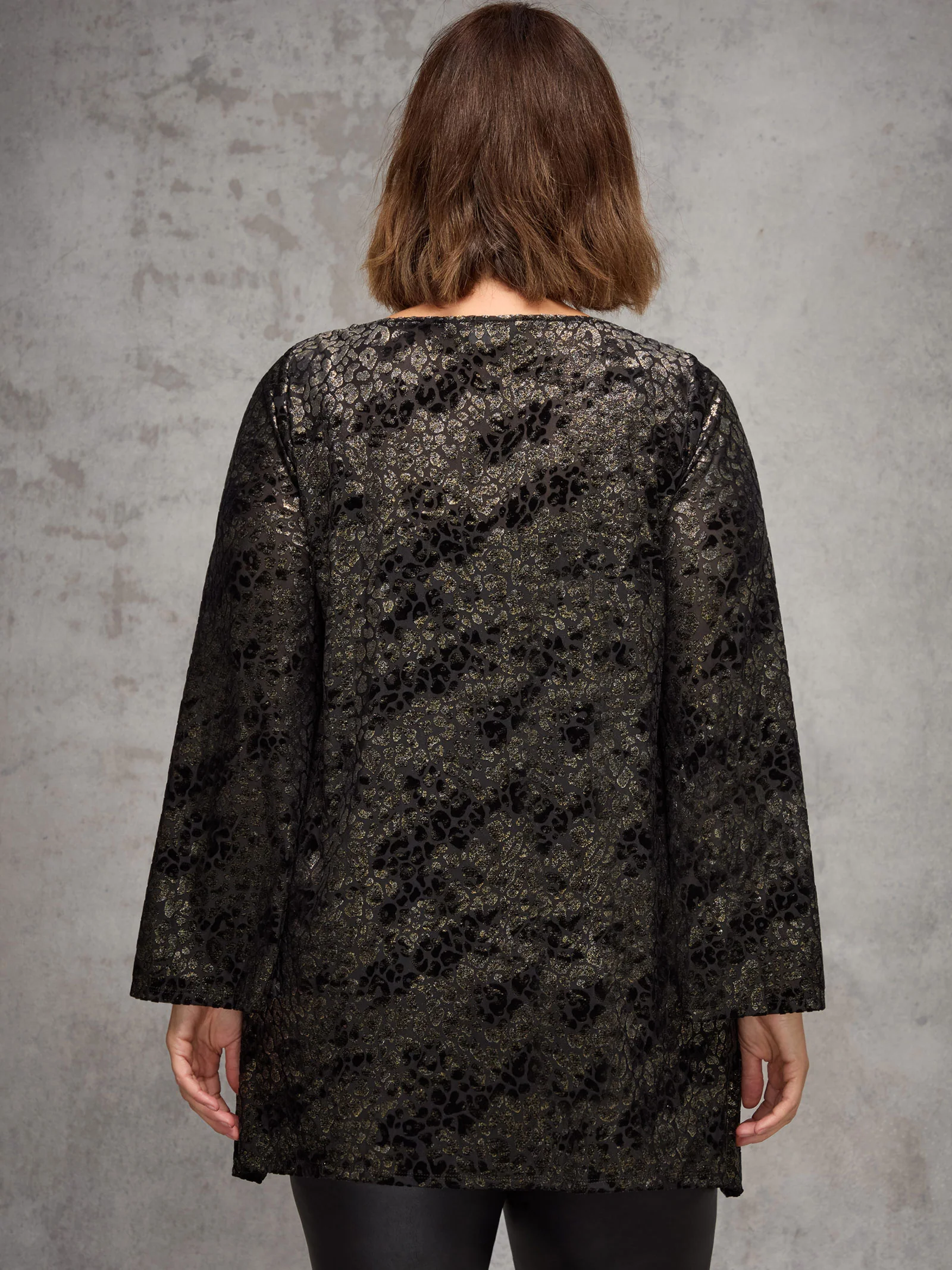 Gold Animal Velvet Burnout Jersey Tunic - Image 4