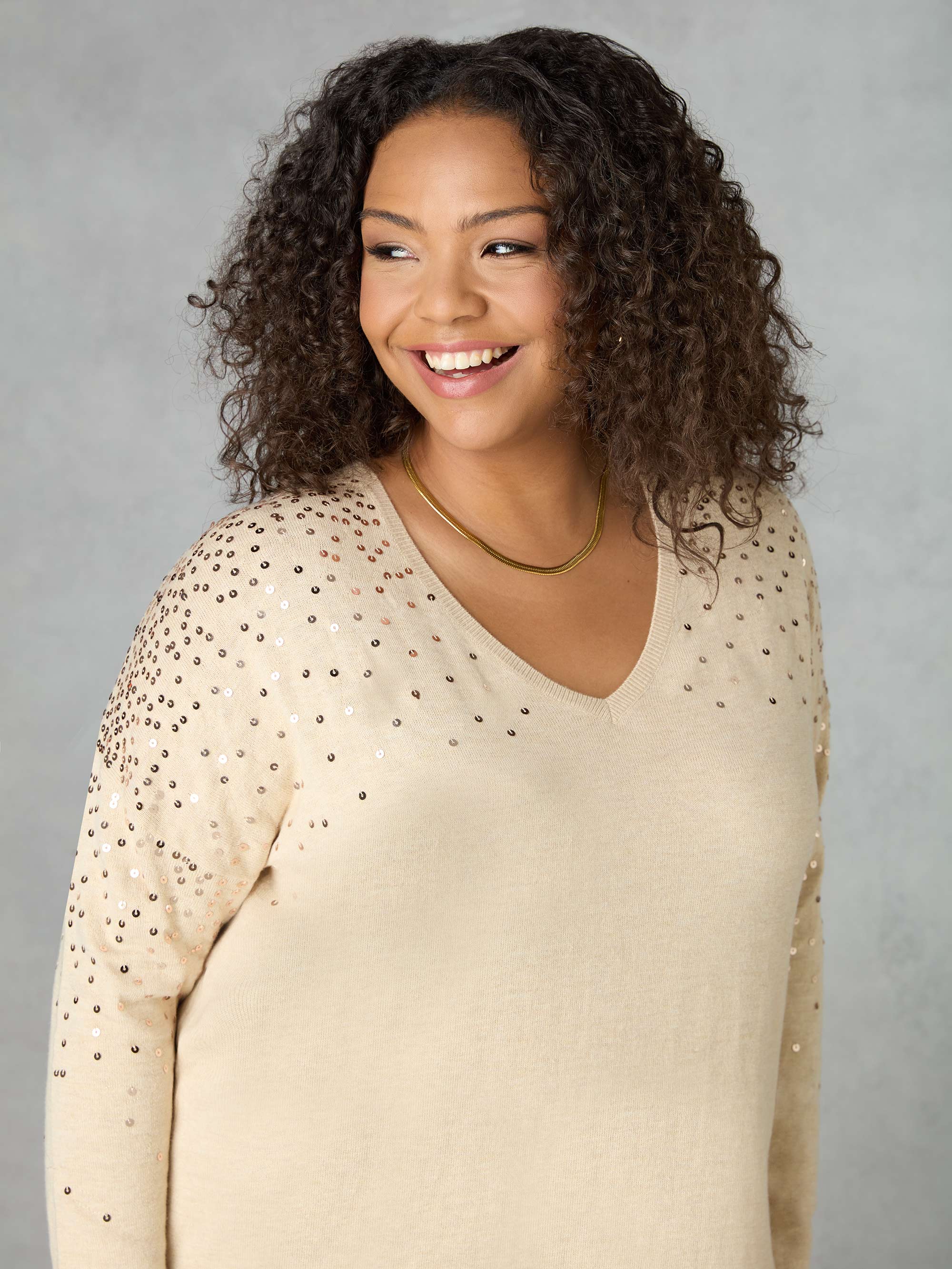 Gold Sequin Jumper - Image 3