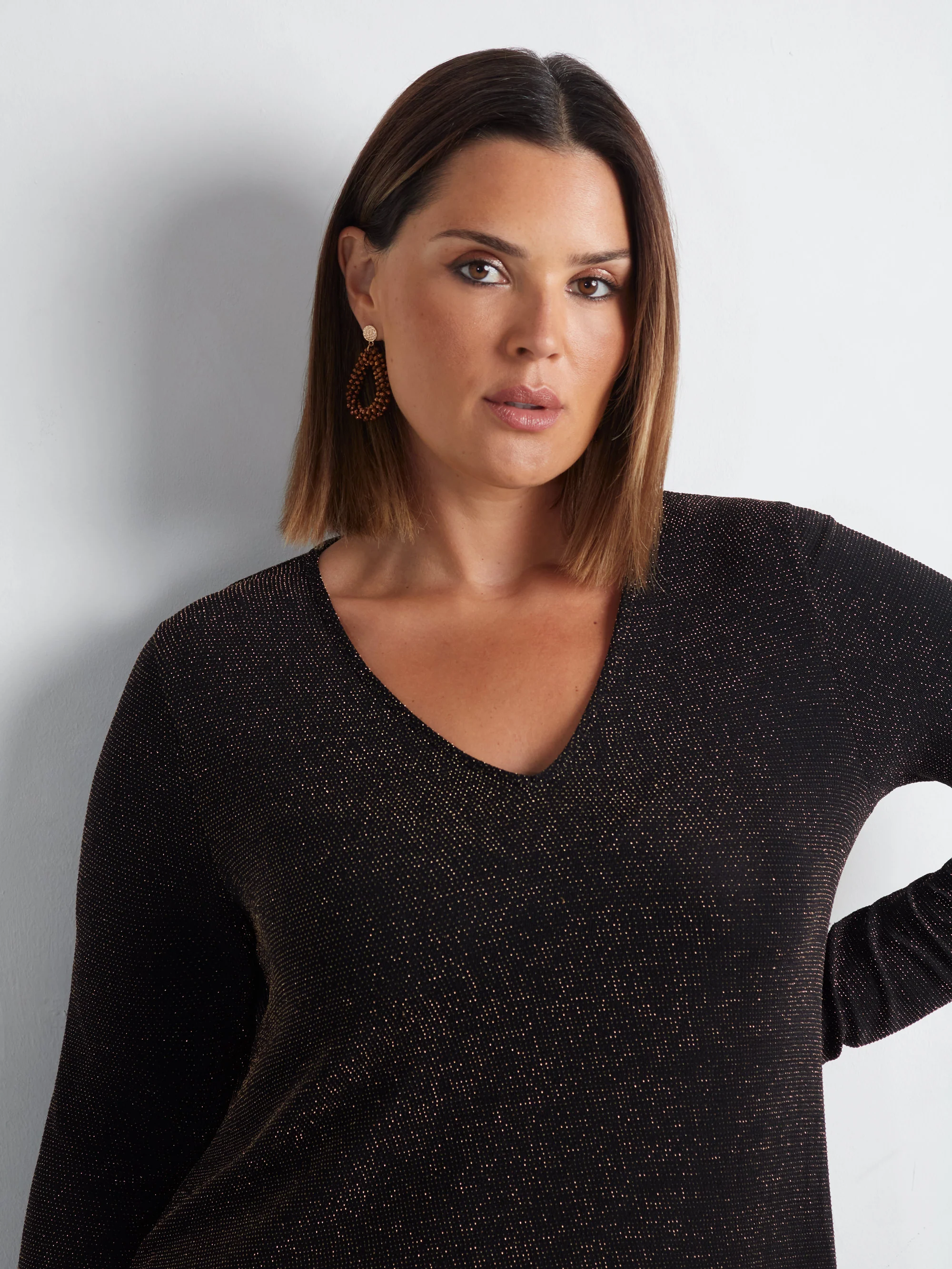 Gold Sparkle Jersey Hanky Hem Tunic - Image 9