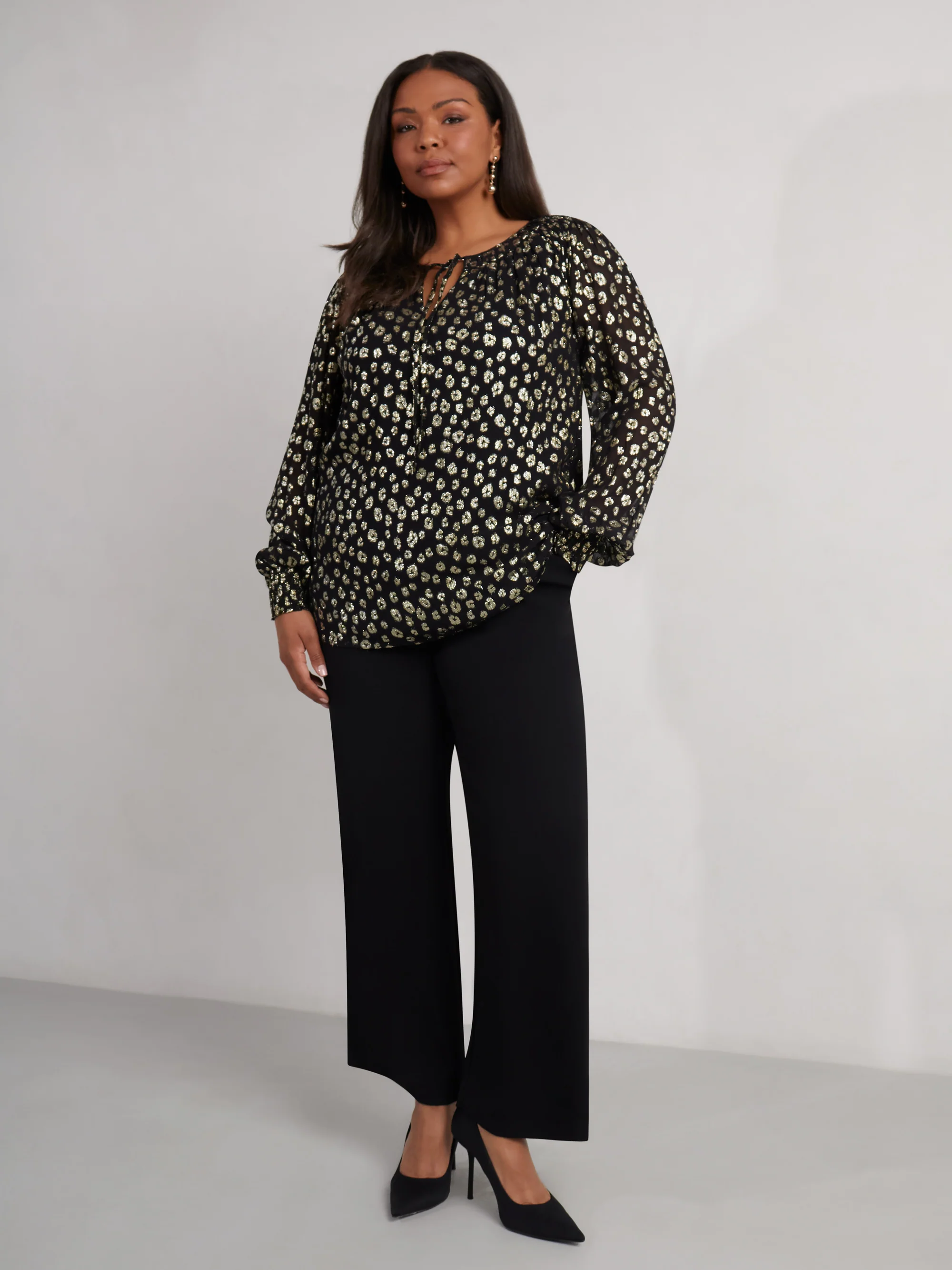 Golden Leopard Metallic Blouse - Image 3
