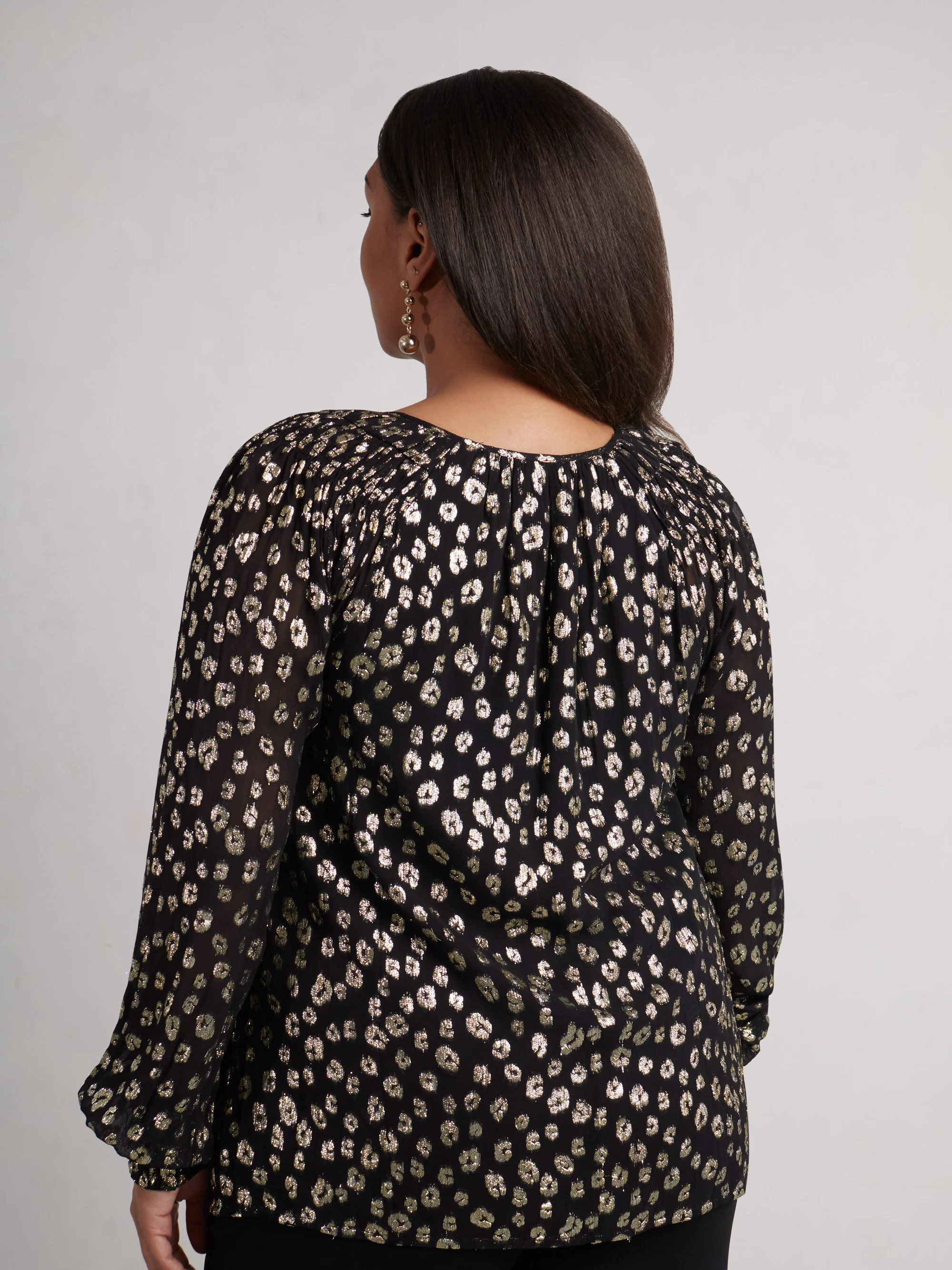 Golden Leopard Metallic Blouse - Image 6