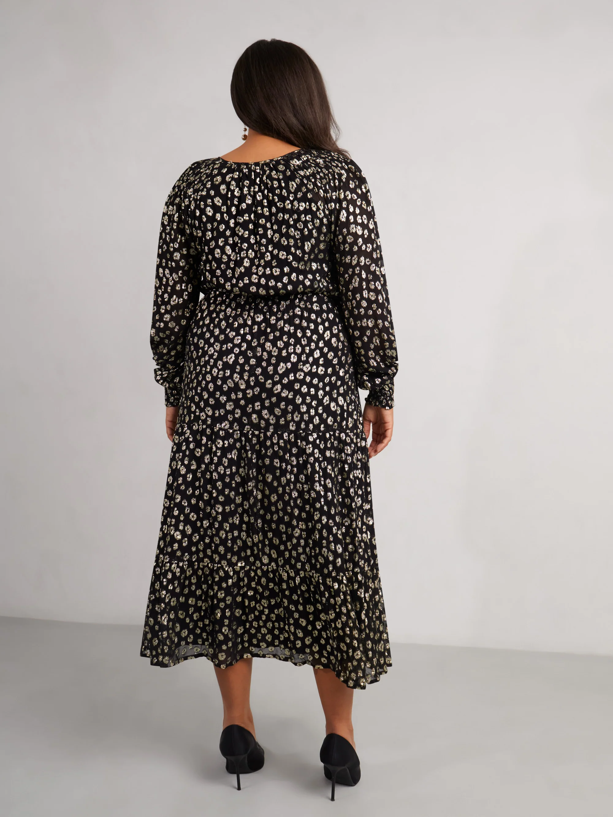 Golden Leopard Metallic Midaxi Dress - Image 6