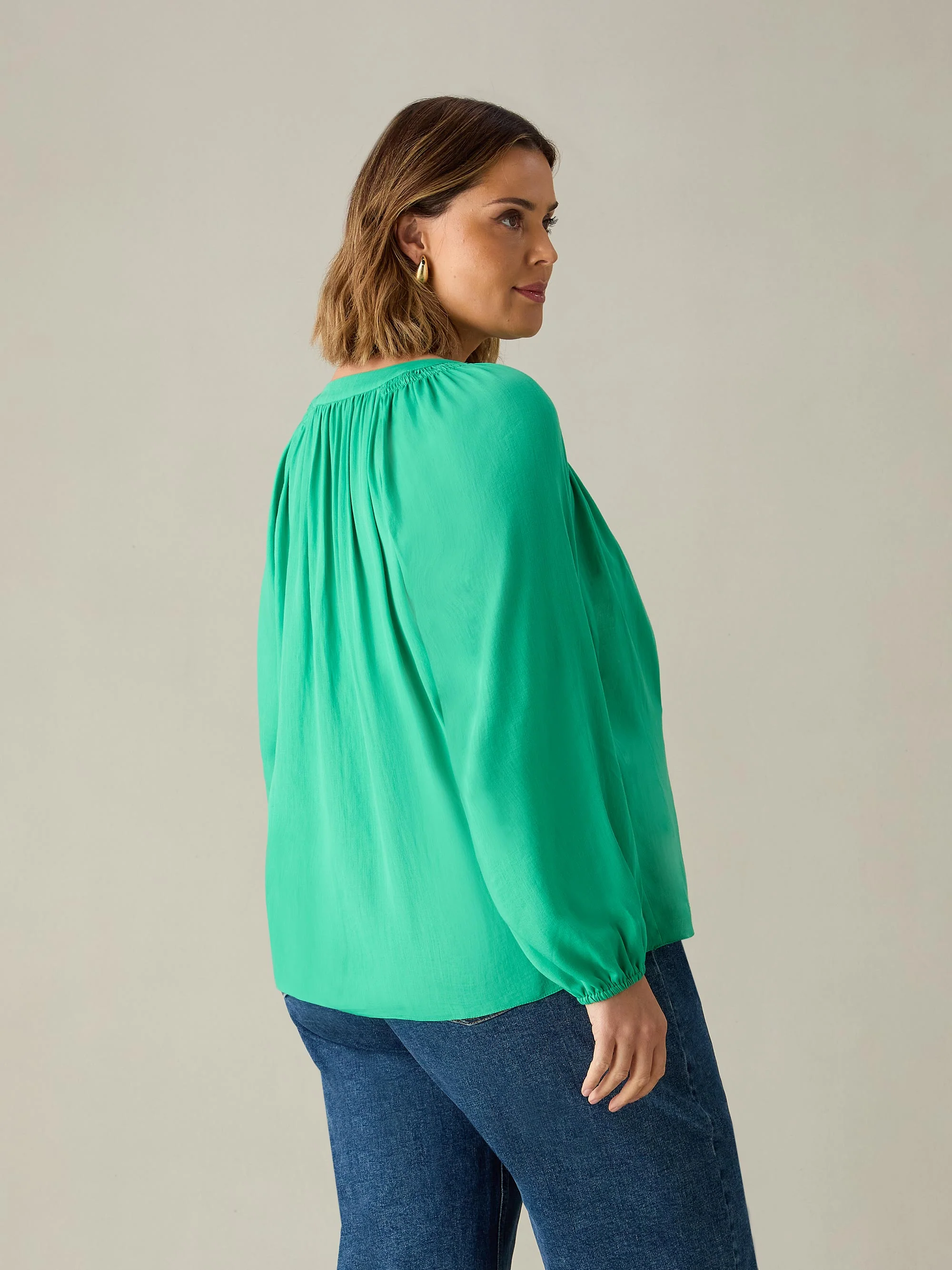 Green Chambray Blouse - Image 3