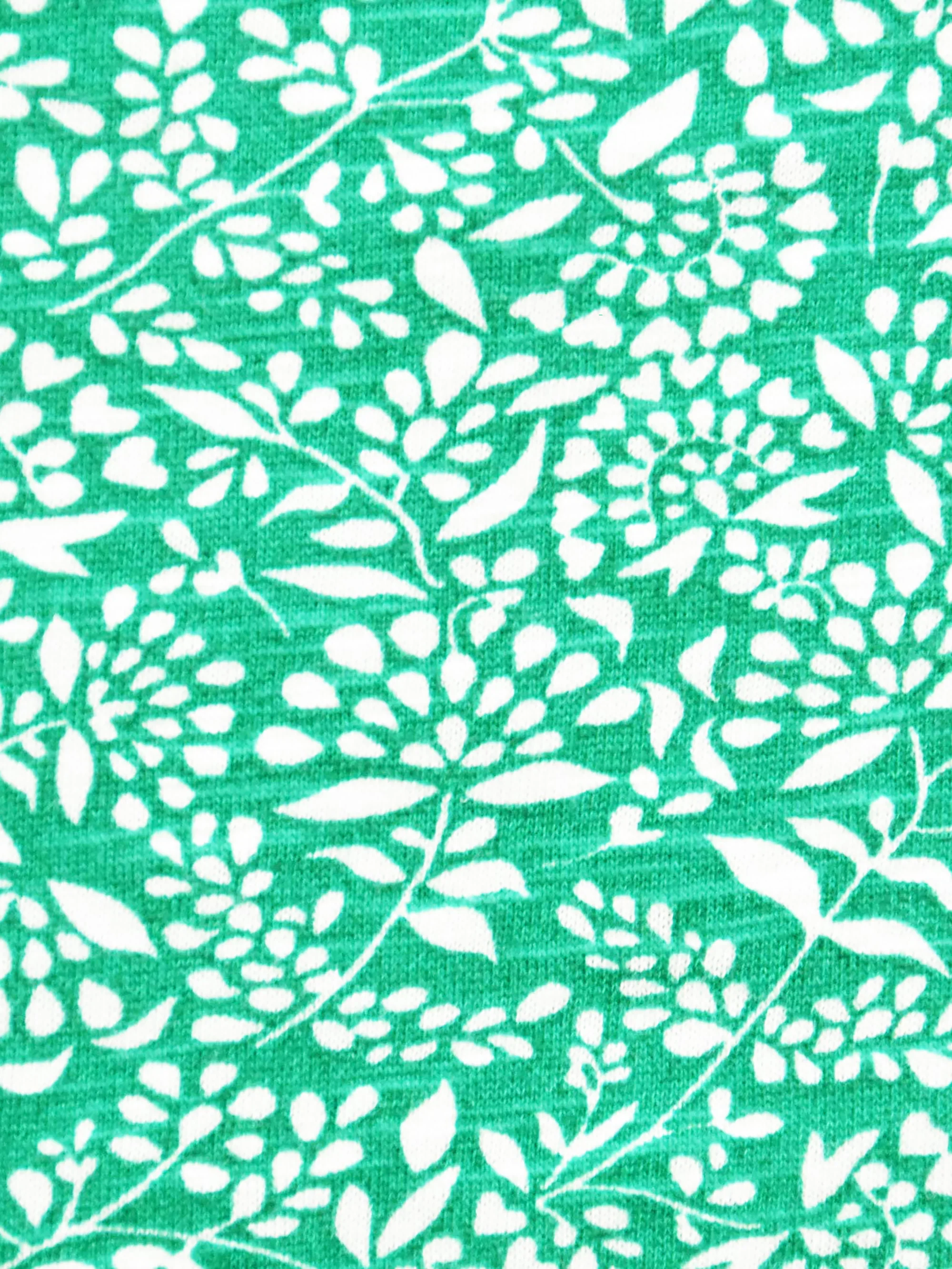 Green Ditsy Leaf Cotton Slub Relaxed Tunic - Image 10