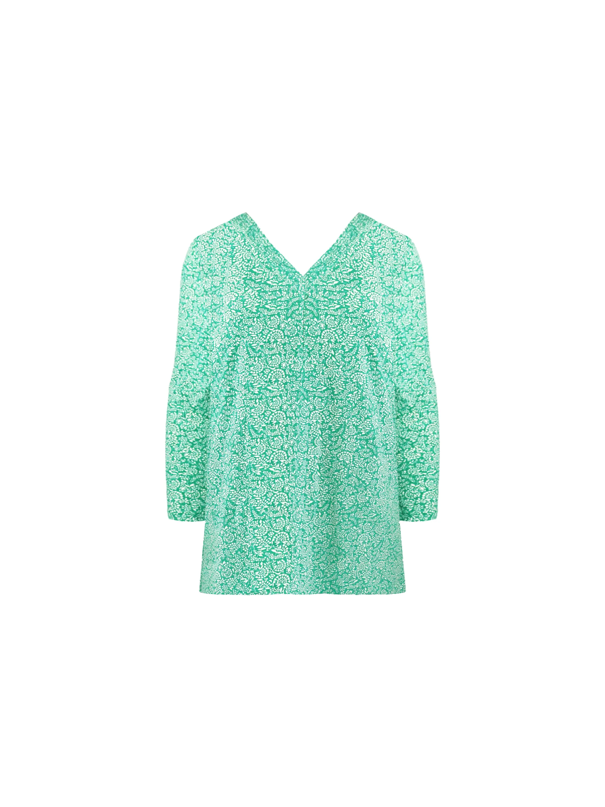 Green Ditsy Leaf Cotton Slub Relaxed Tunic - Image 11