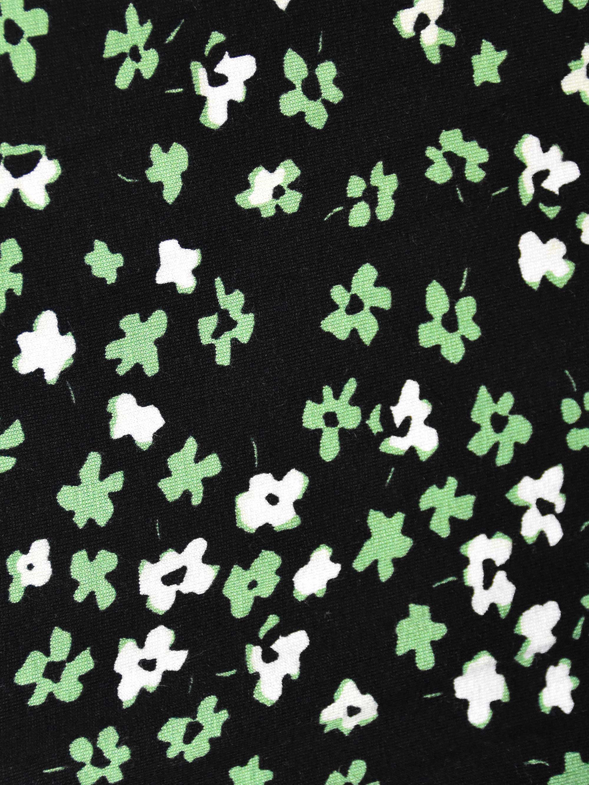 Green Ditsy Print Jersey Notch Front Top - Image 4