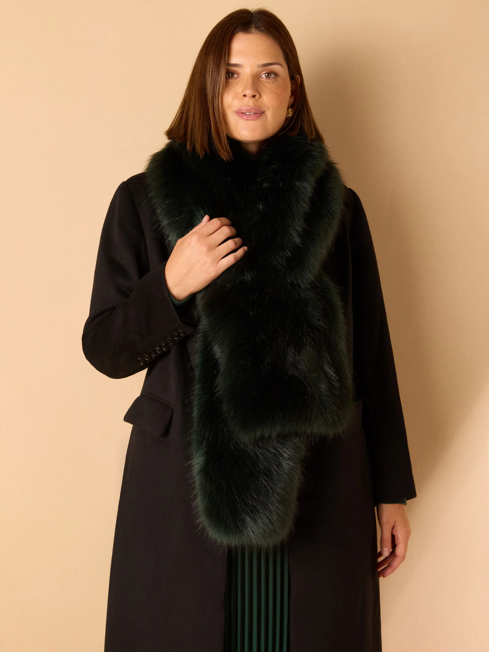 Green Faux Fur Scarf - Image 2