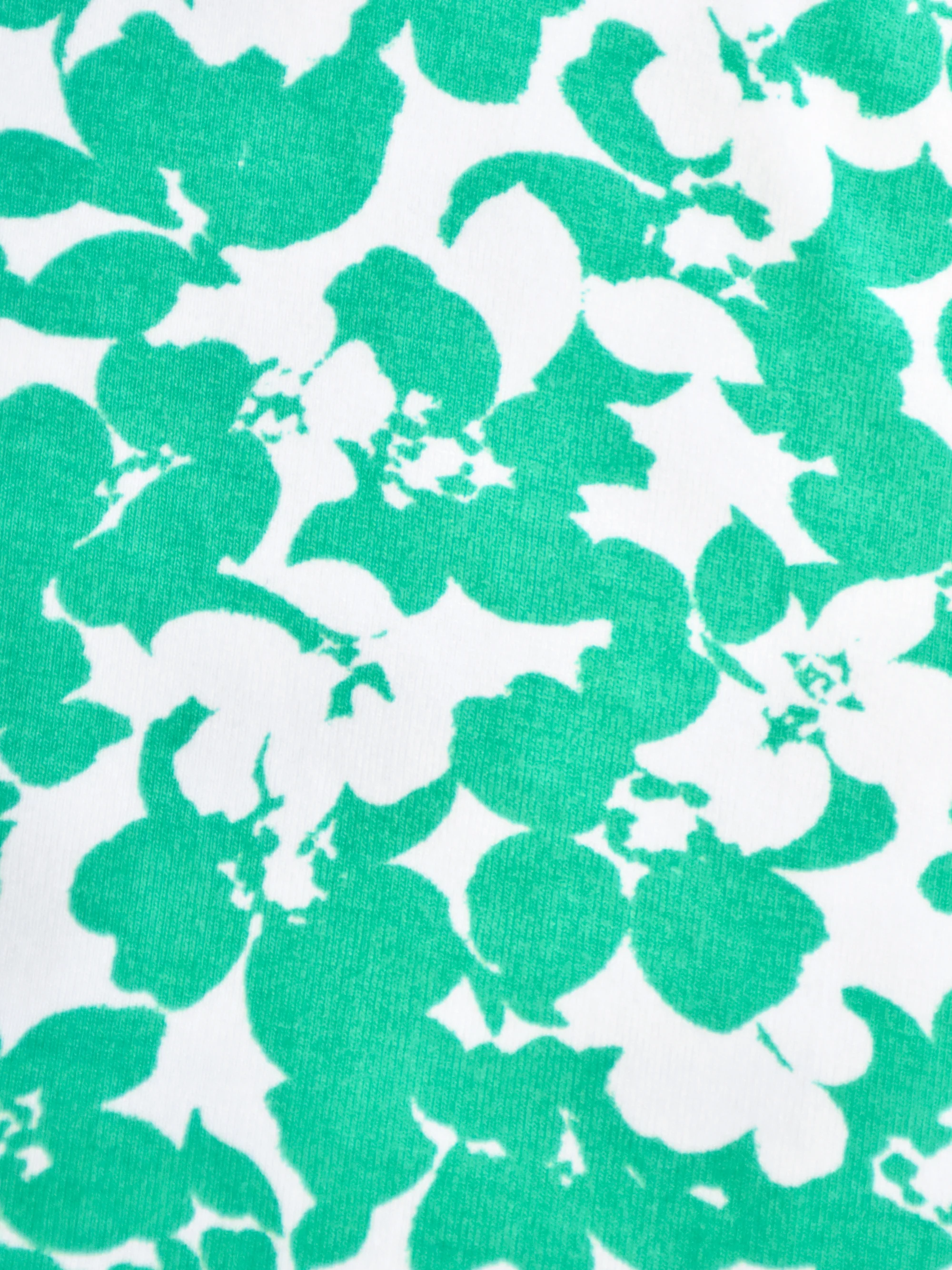 Green Floral Print Jersey Pleat Front Top - Image 7