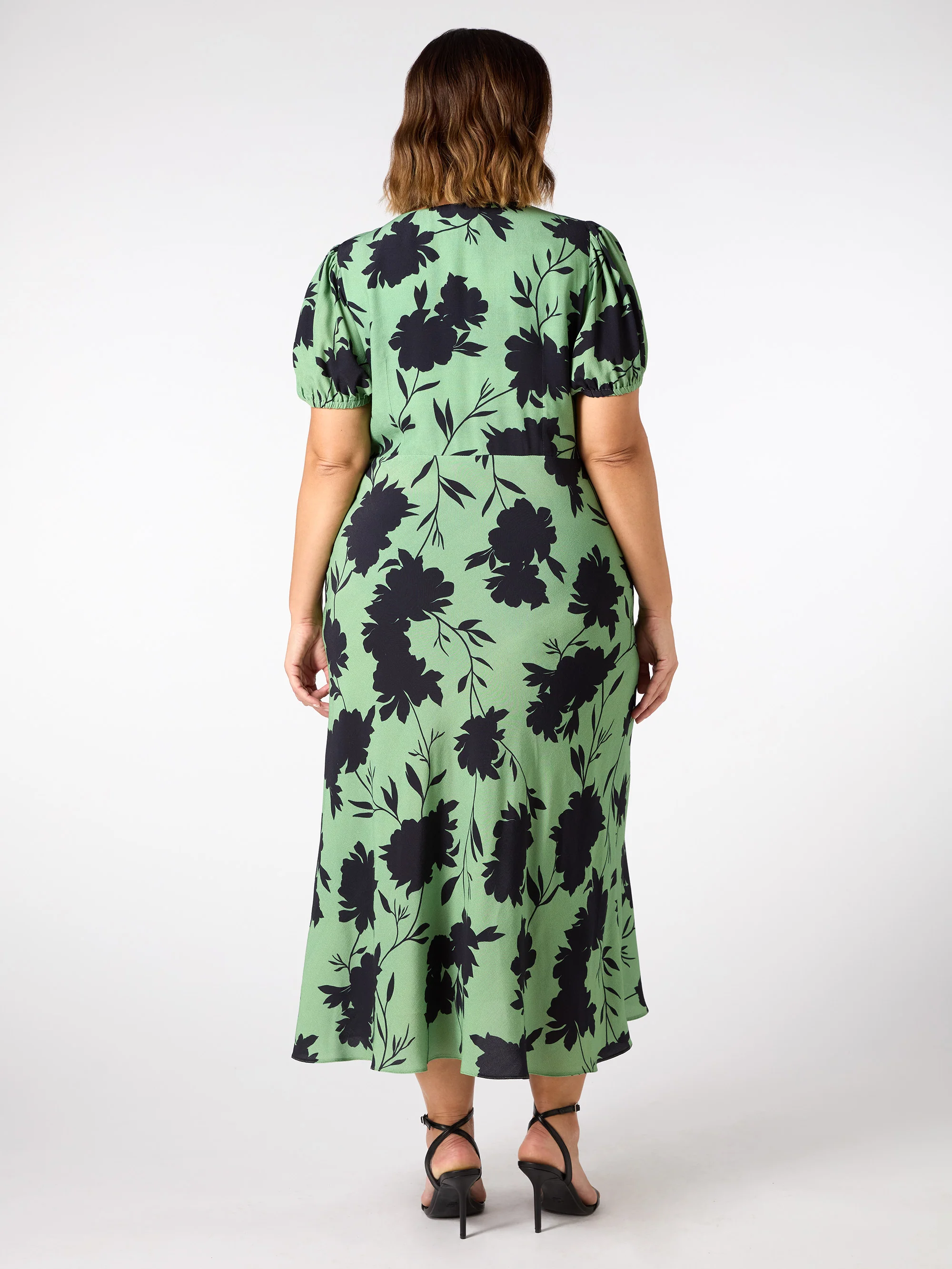 Green Floral Print Dress - Image 5