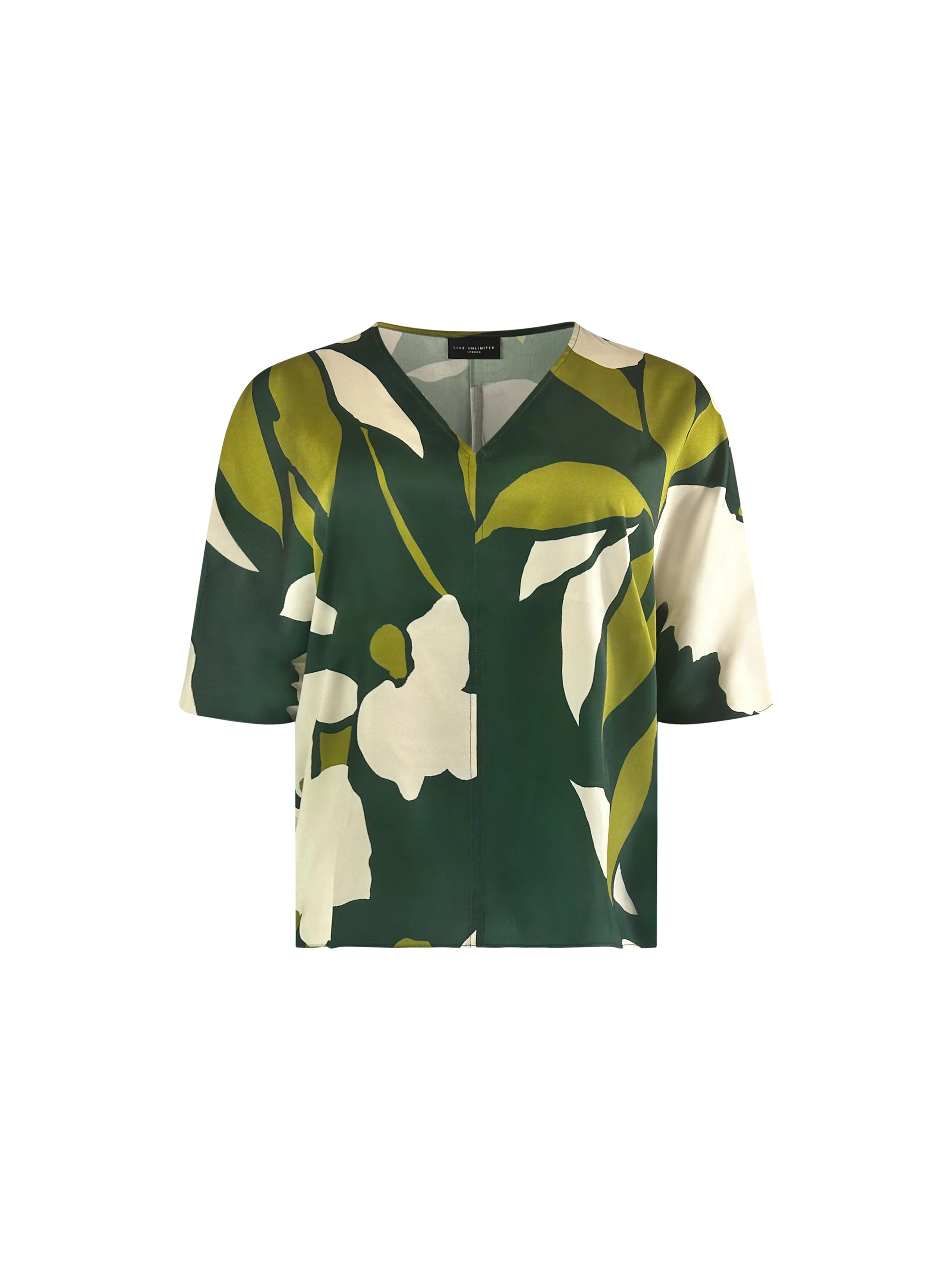 Green Floral V-Neck Batwing Top - Image 5
