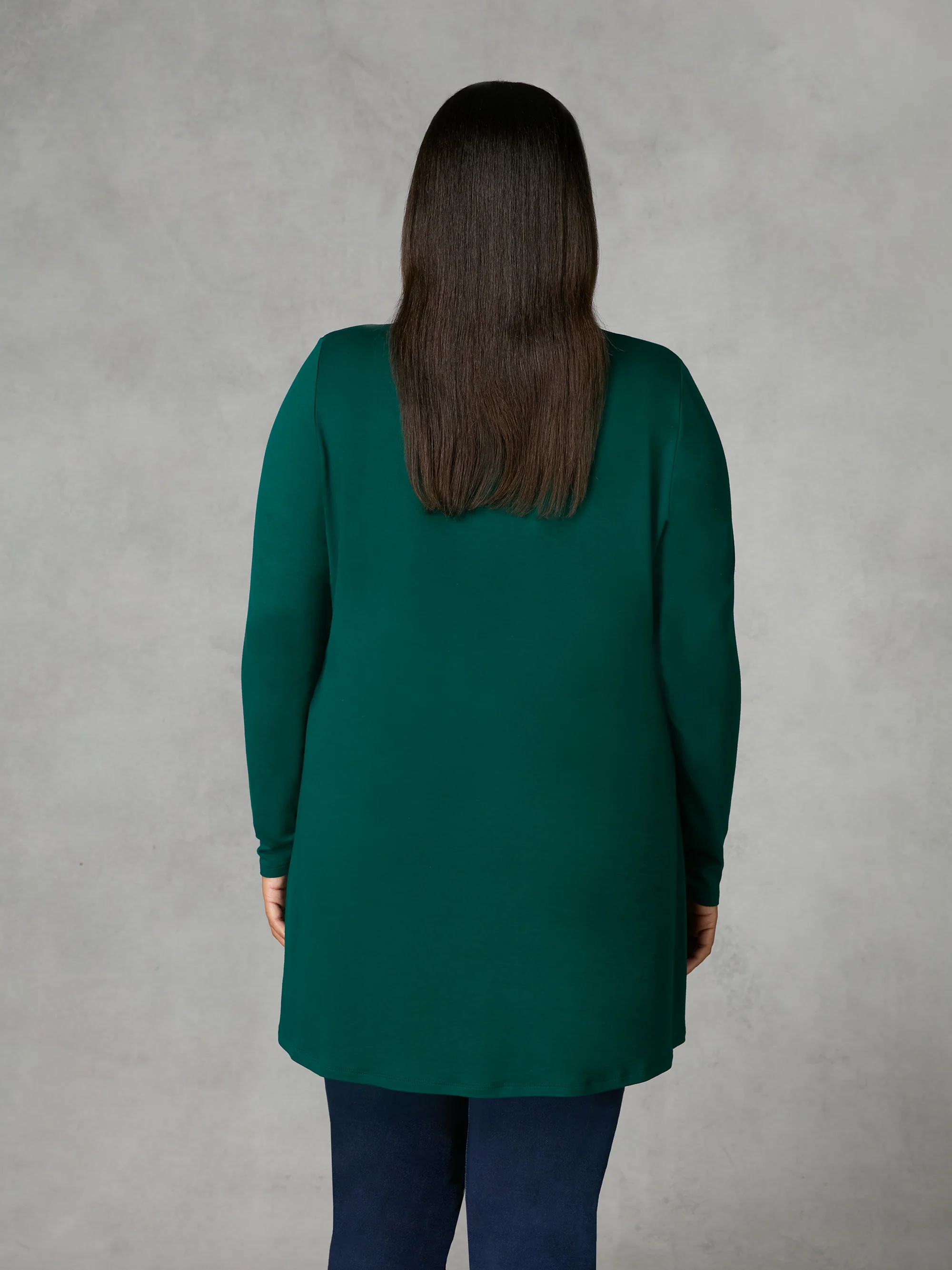 Green Jersey Pleat Front Tunic - Image 3