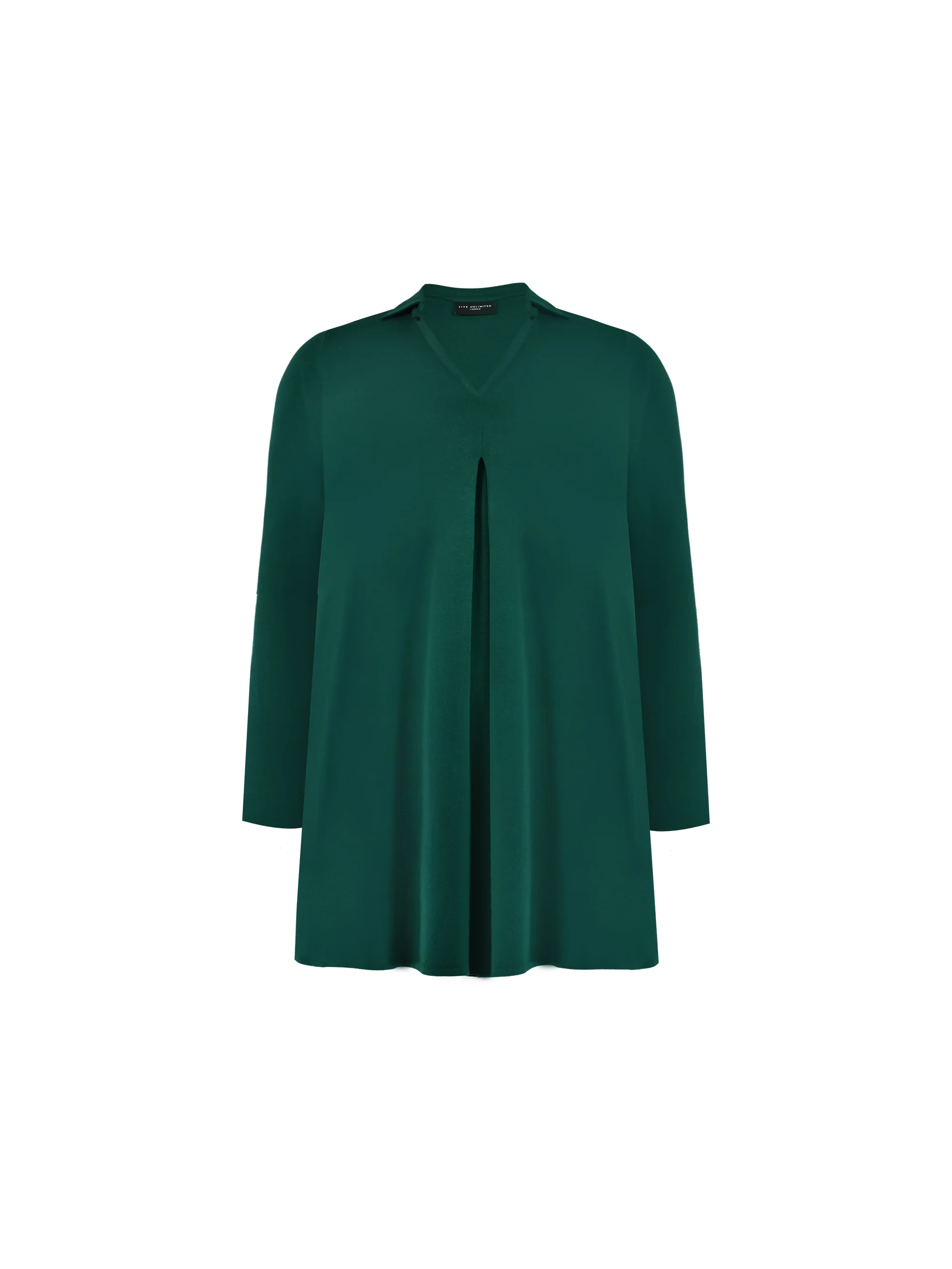 Green Jersey Pleat Front Tunic - Image 4
