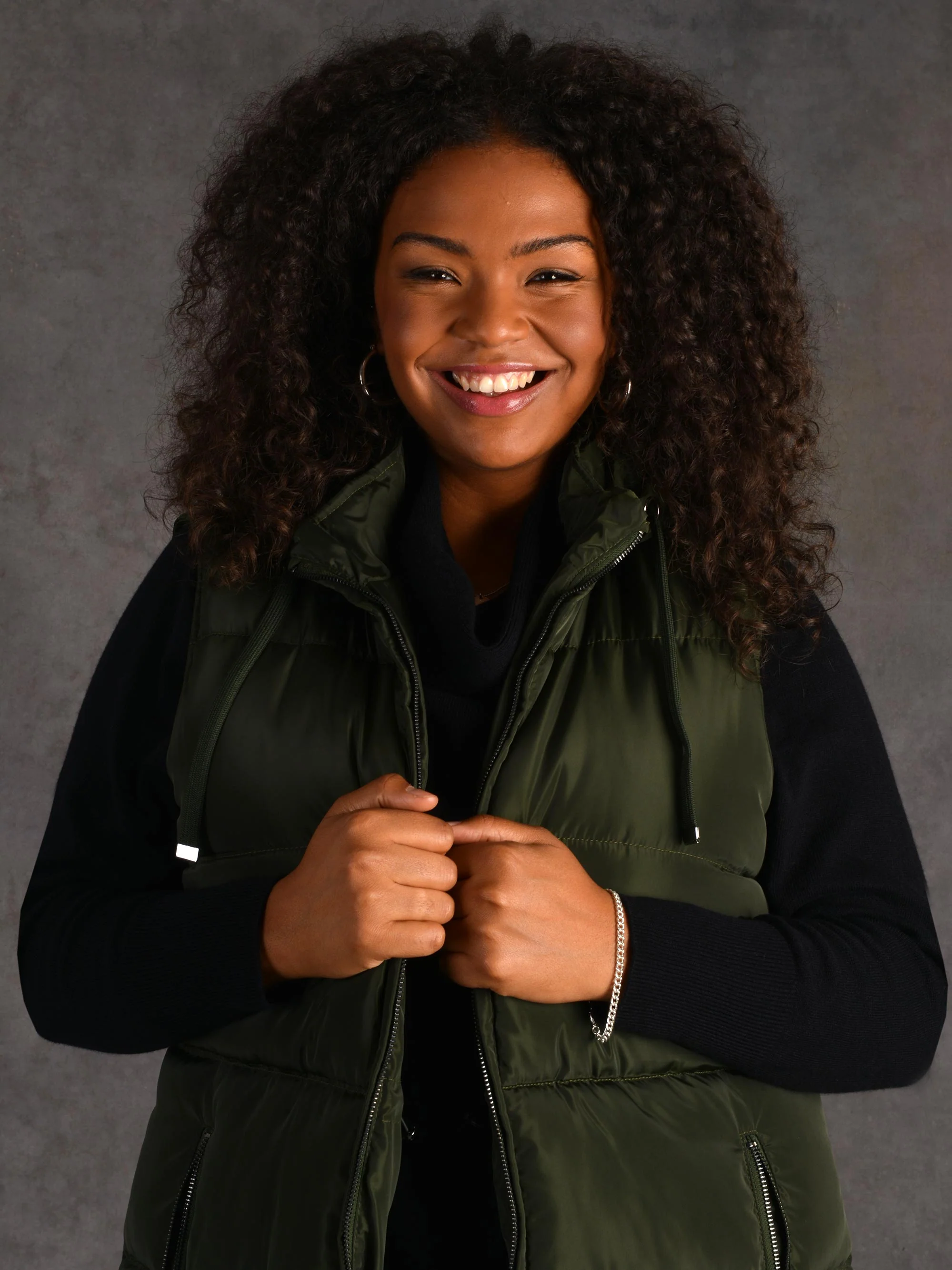 Green Longline Padded Gilet - Image 6