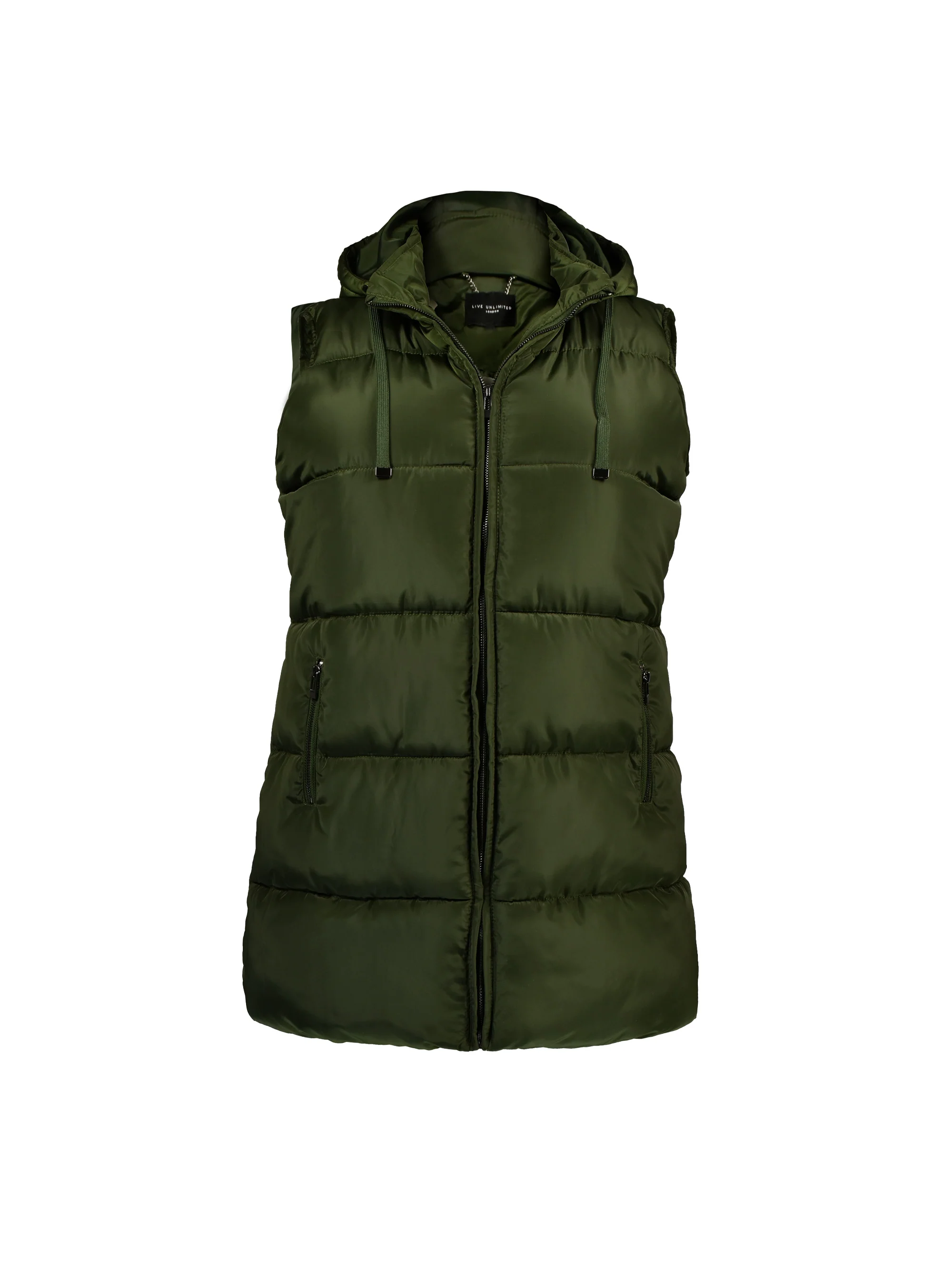 Green Longline Padded Gilet - Image 7