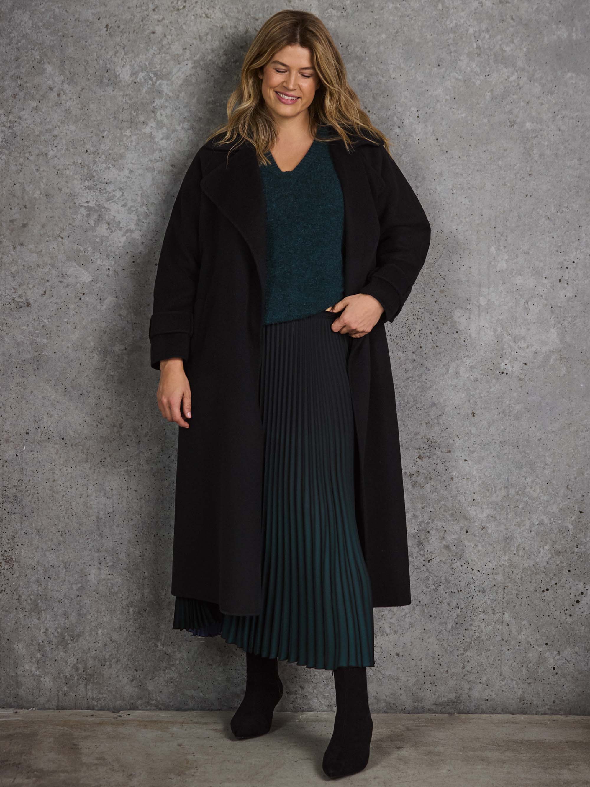 Green Ombre Pleated Maxi Skirt - Image 6