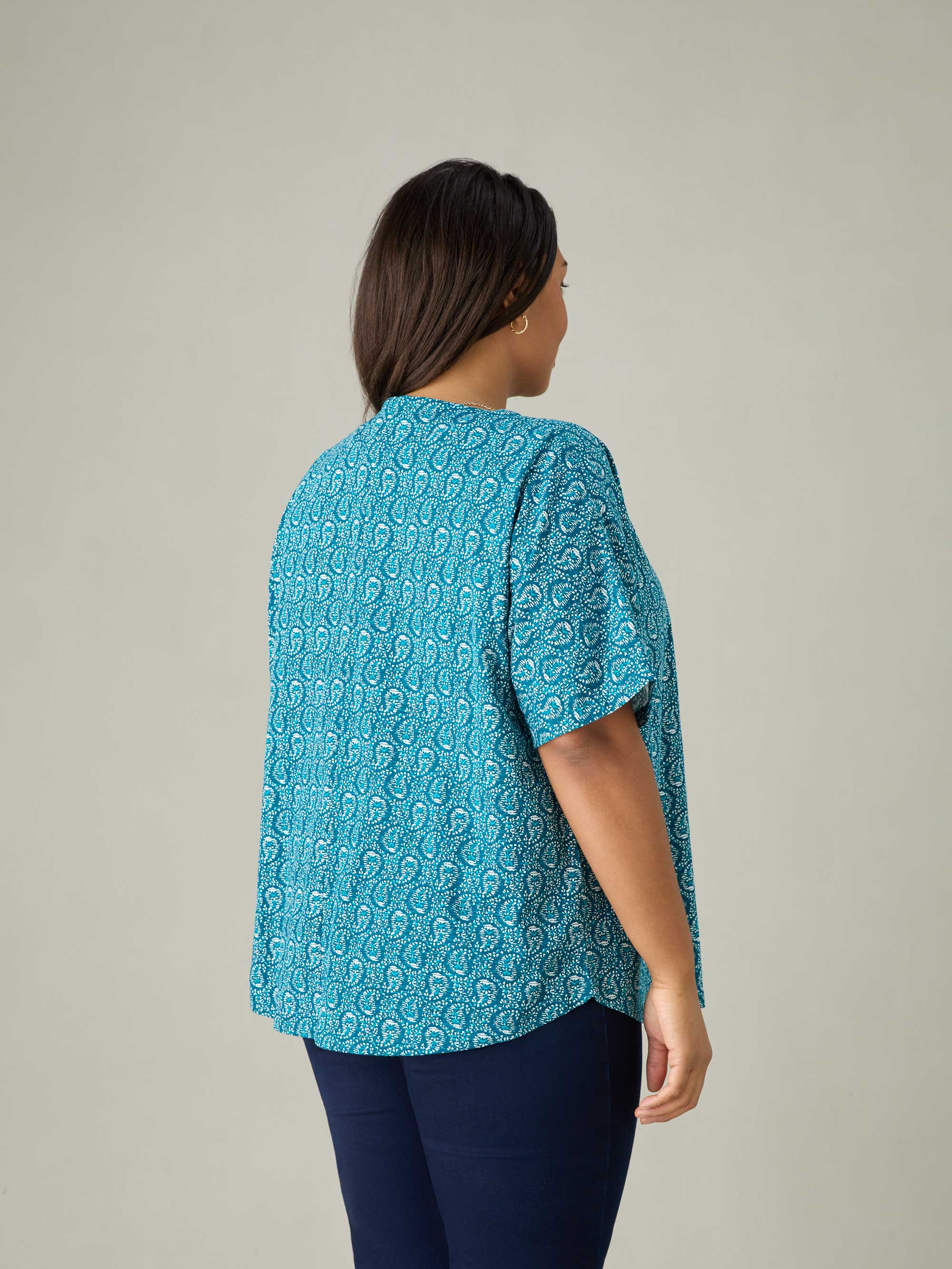 Green Paisley Print Jersey Kimono - Image 6