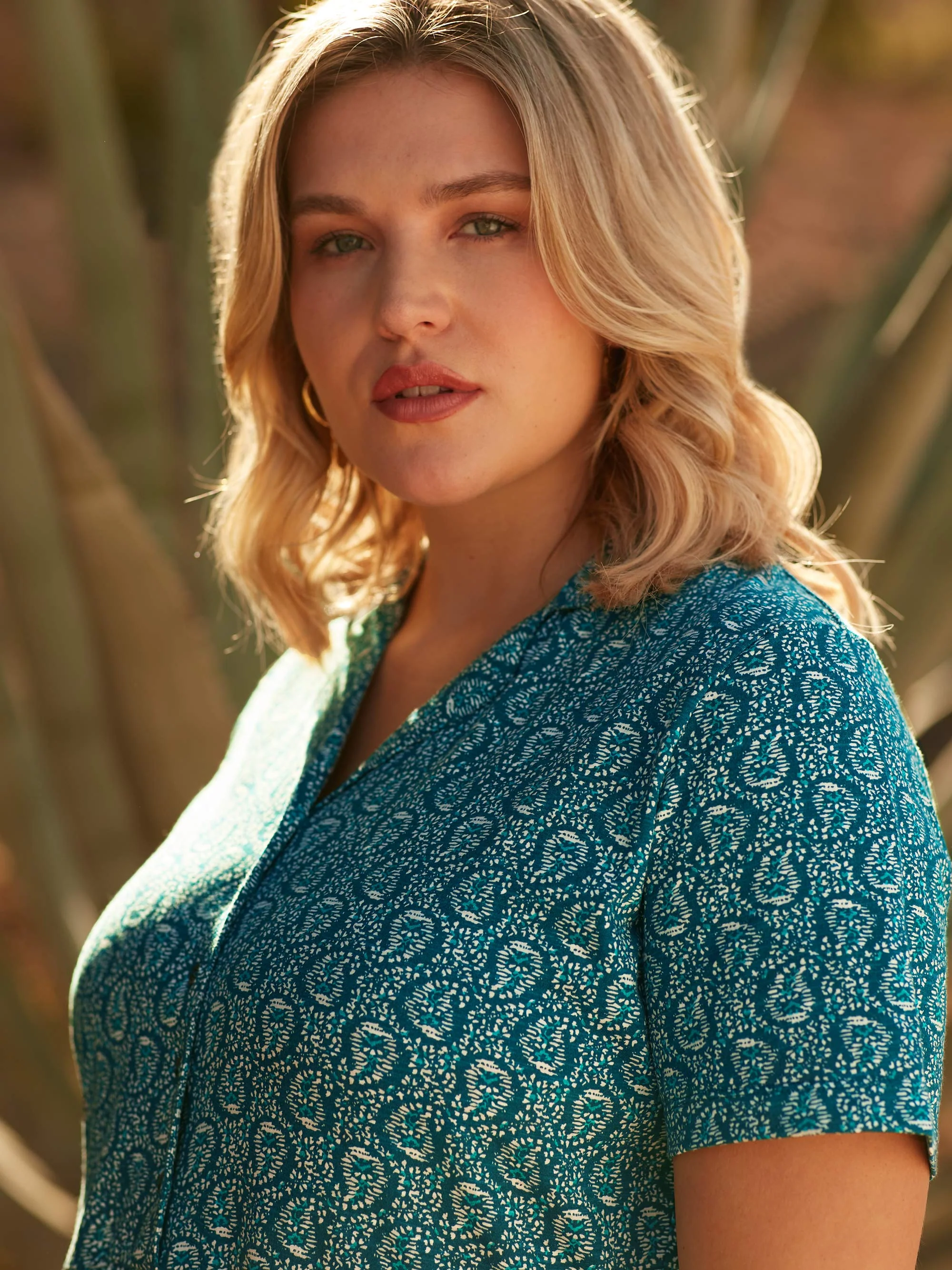 Green Paisley Print Jersey Shirt Dress - Image 2