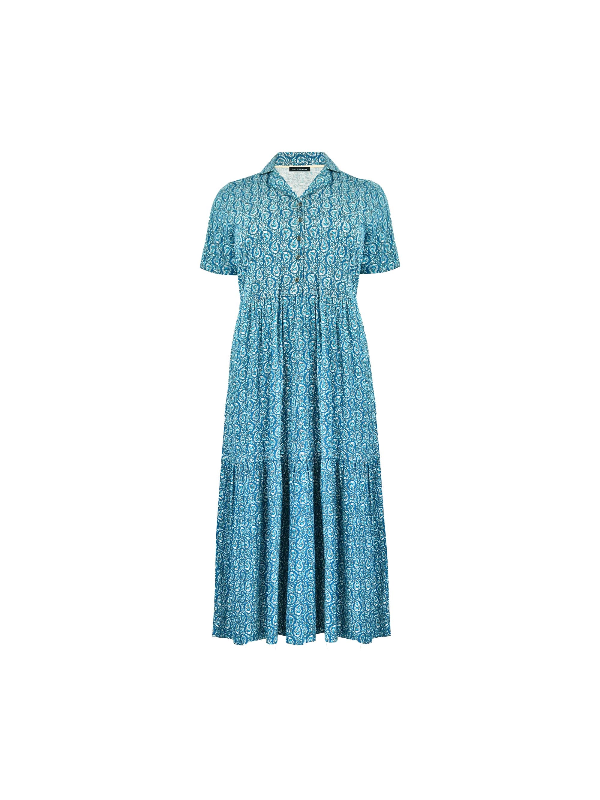 Green Paisley Print Jersey Shirt Dress - Image 7