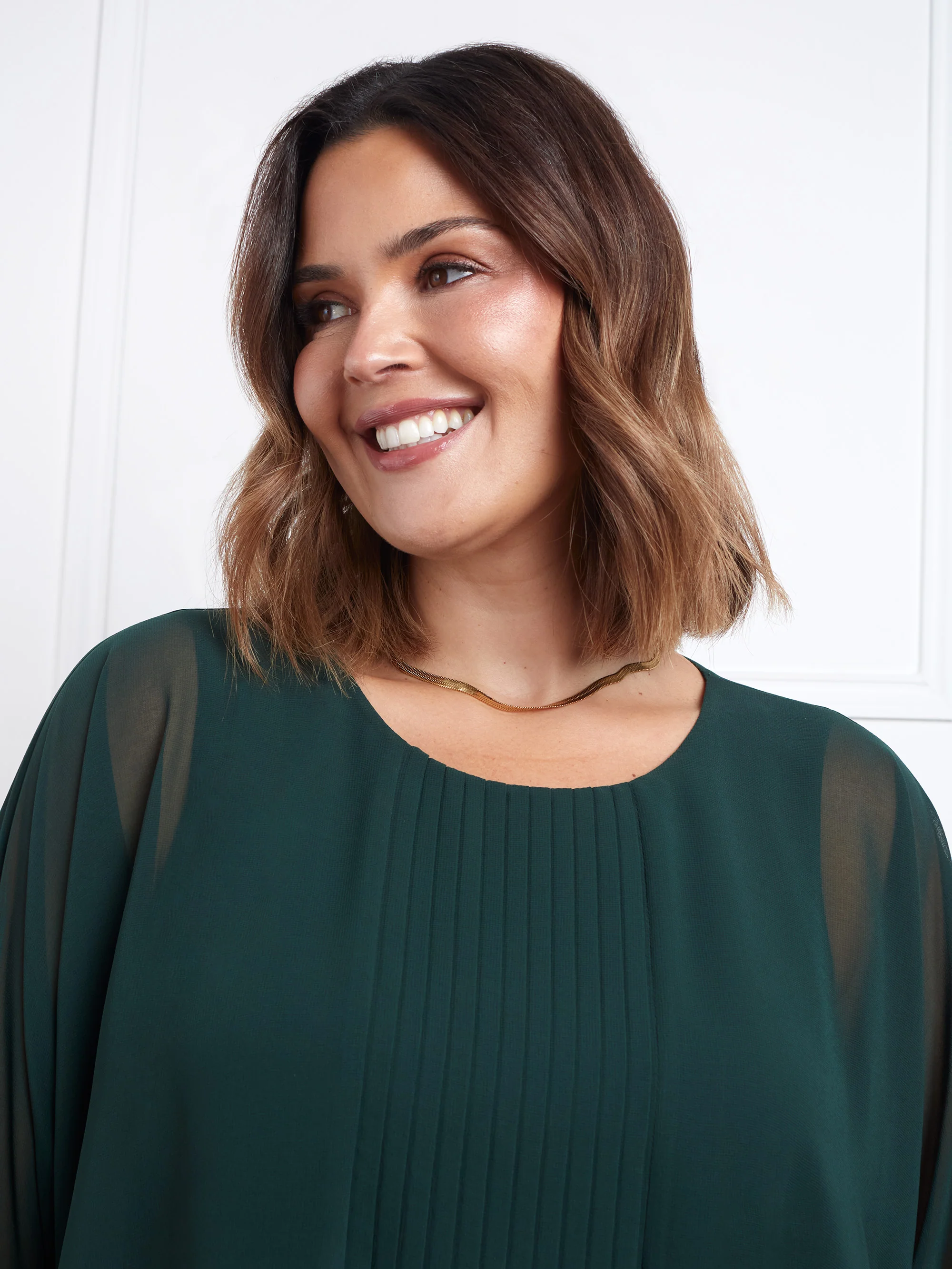 Green Pleat Front Top - Image 3