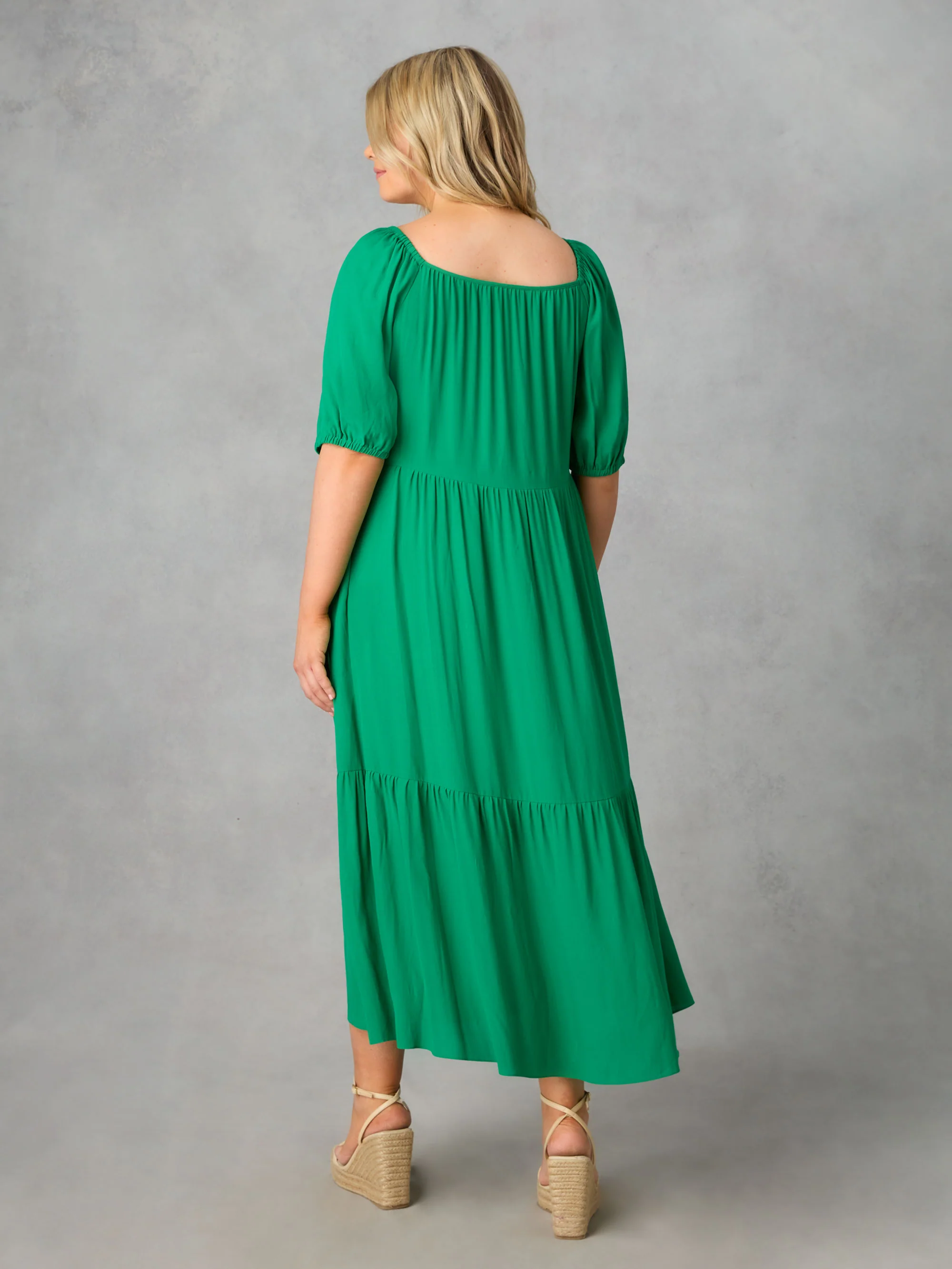 Green Puff Sleeve Maxi Dress - Image 5