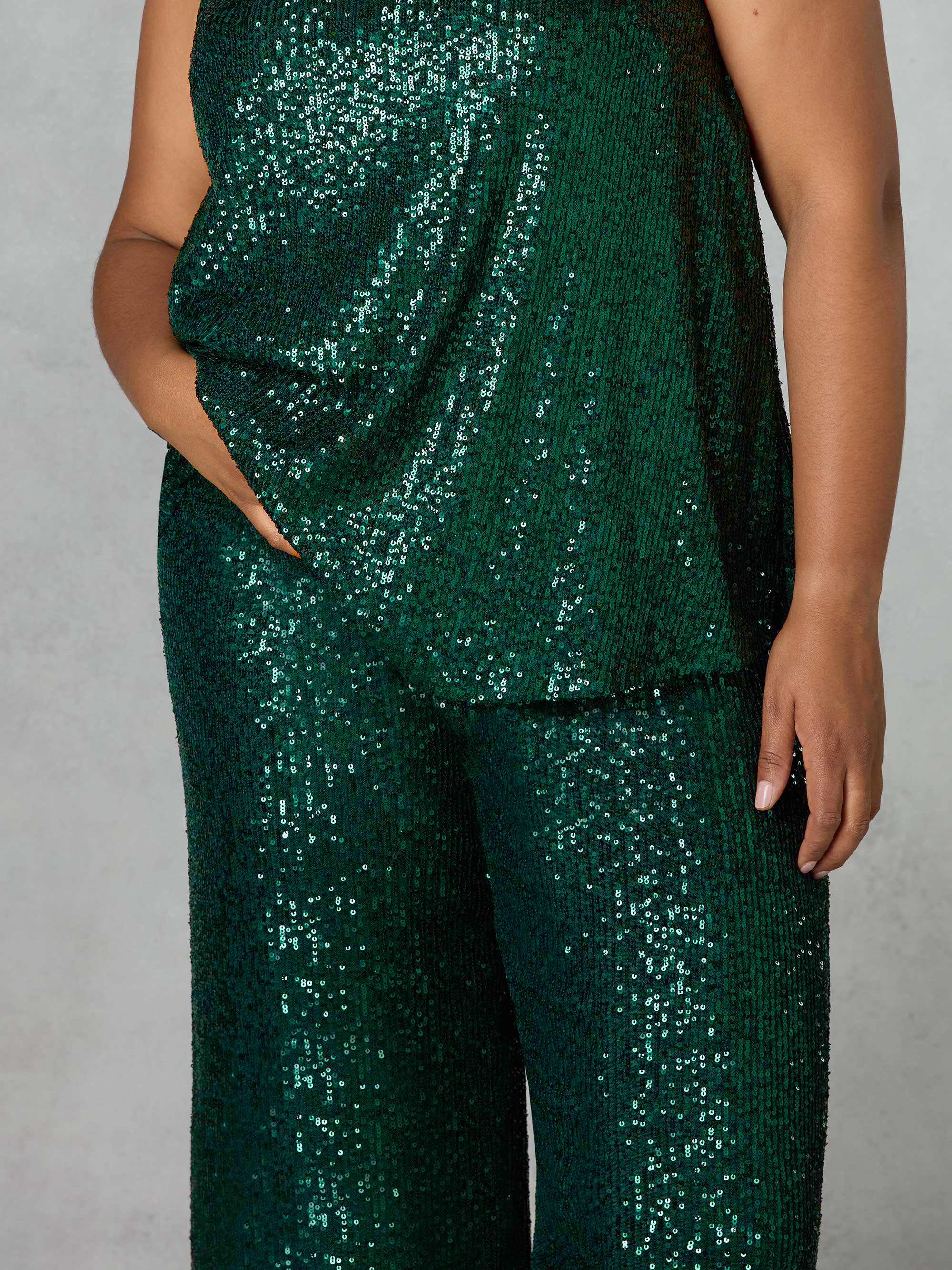 Green Sequin Trousers - Image 5