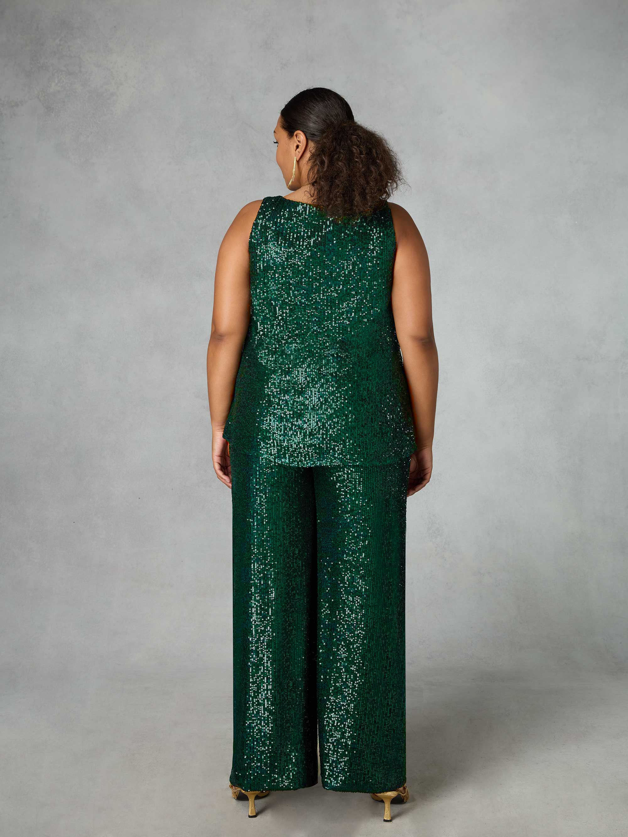 Green Sequin Trousers - Image 6