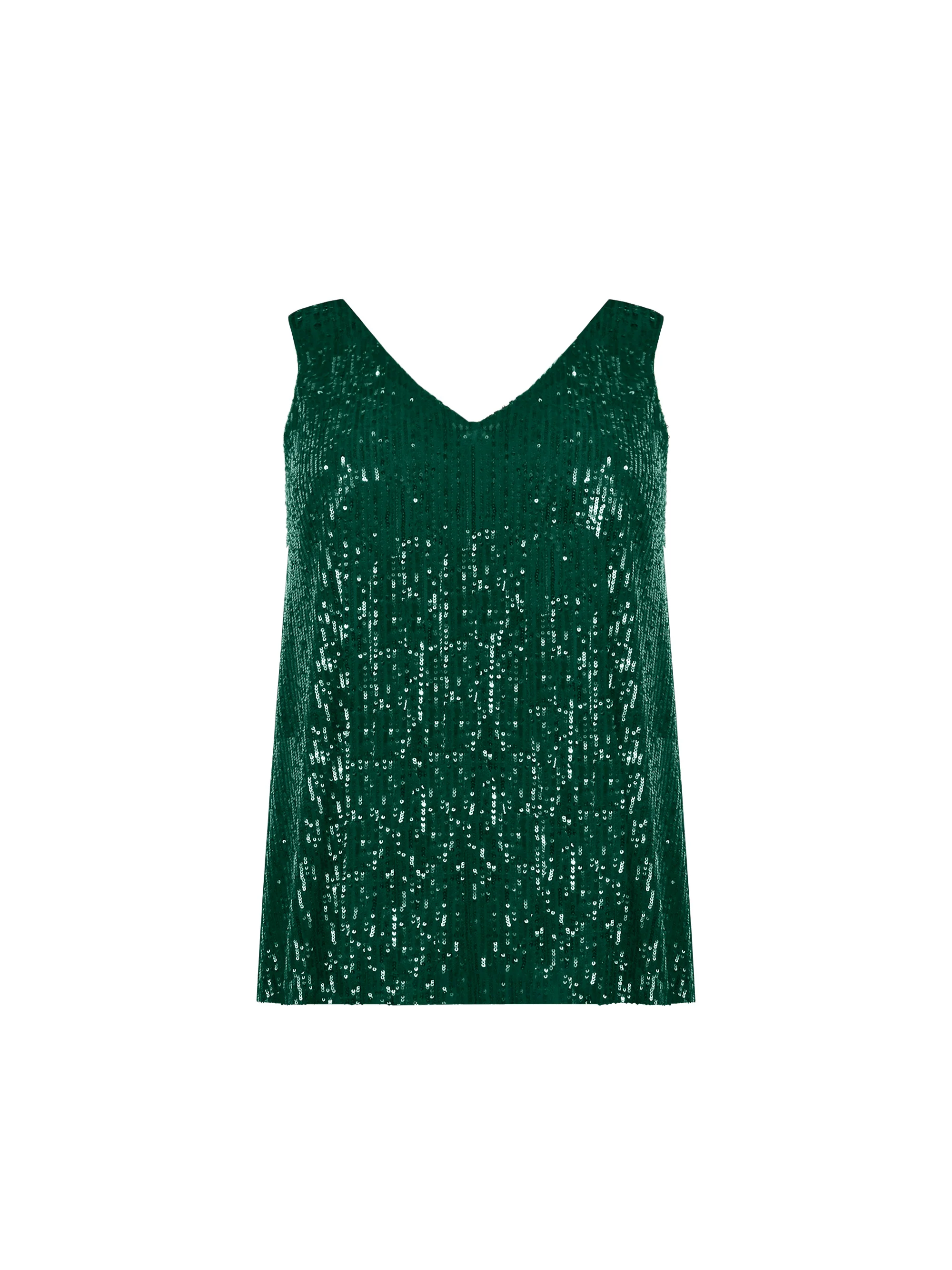 Green Sequin Vest Top - Image 6