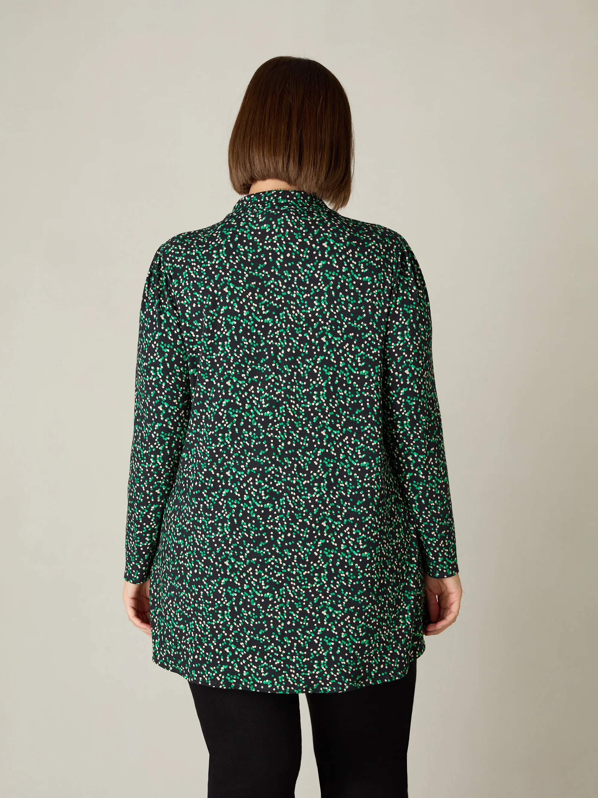 Green Spot Print Jersey Shirt - Image 3