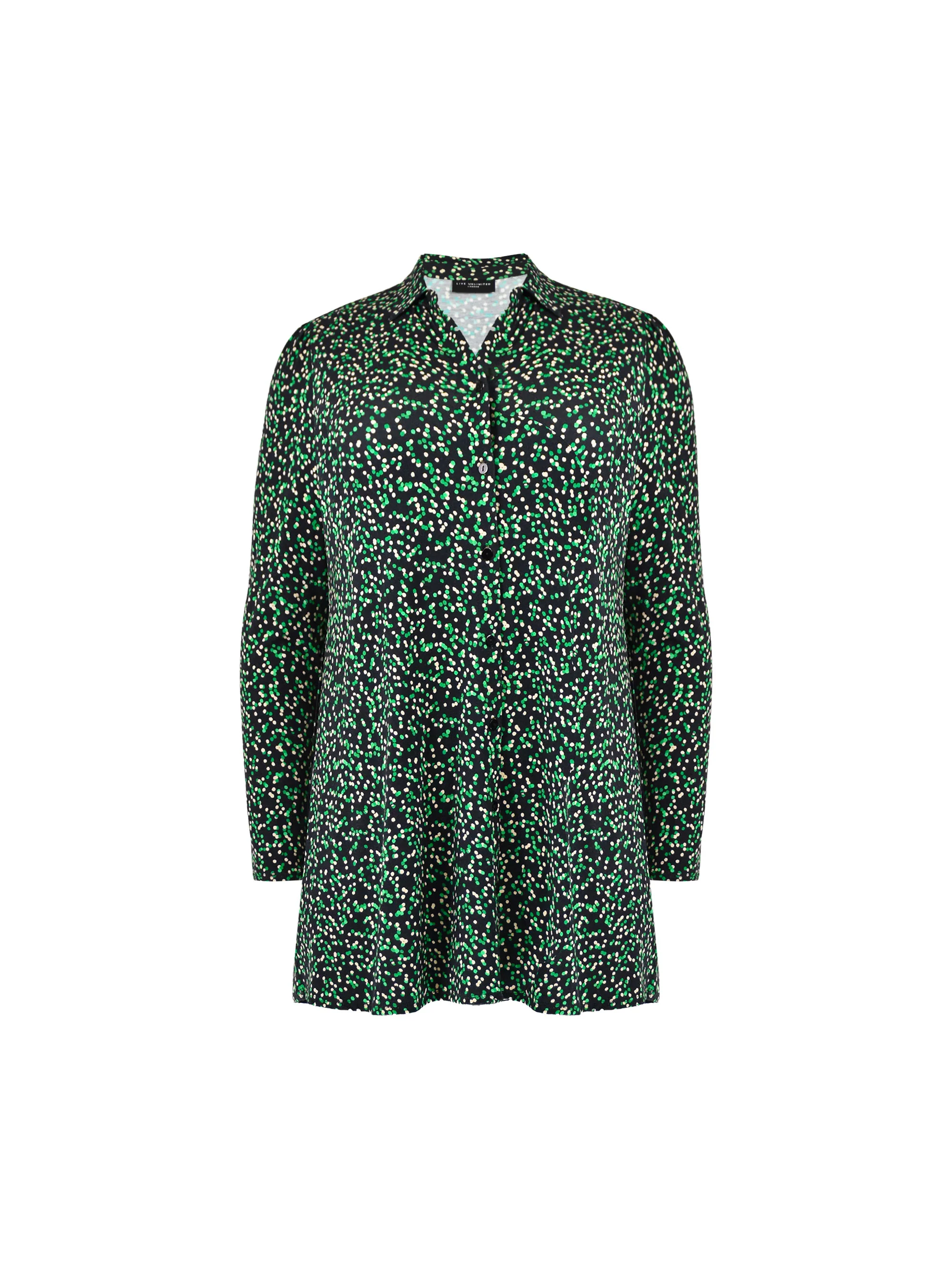 Green Spot Print Jersey Shirt - Image 5