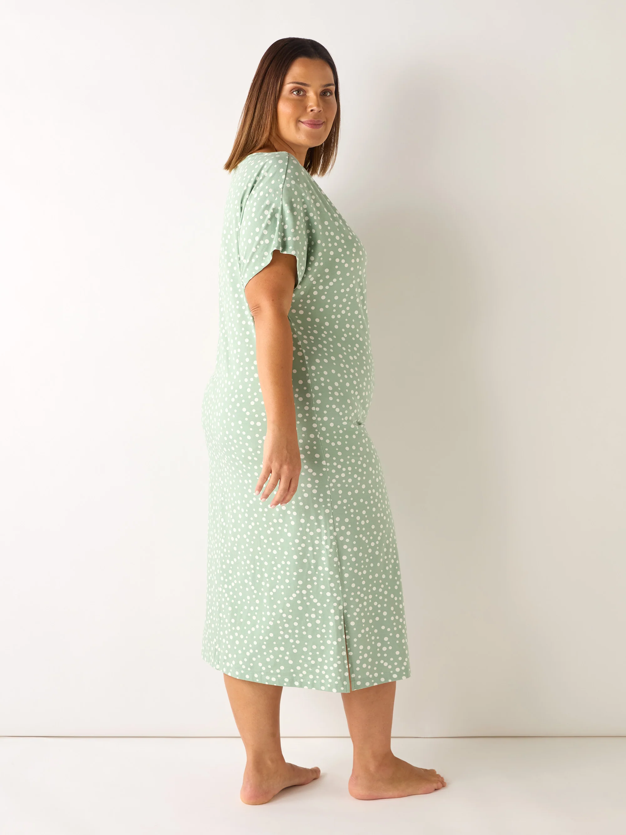 Green Spot Print Nightdress - Image 2