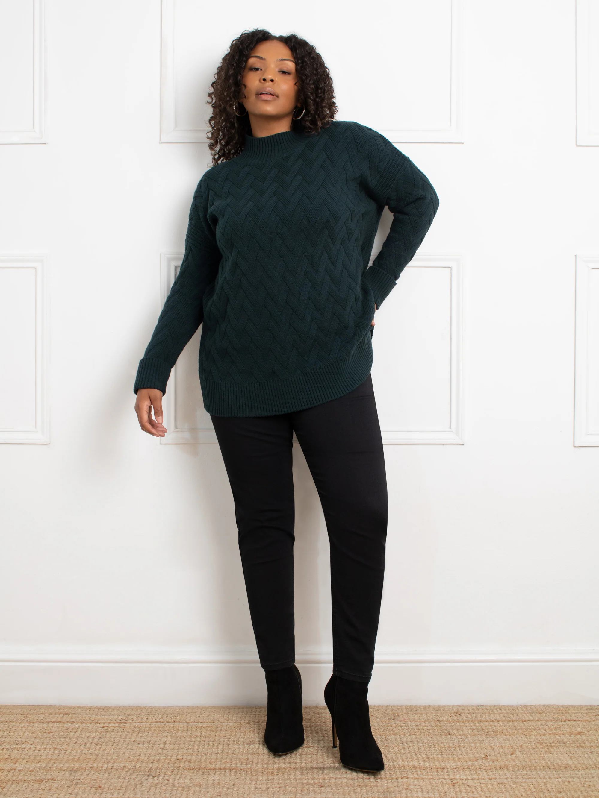 Green Textured Knit Jumper - Image 2