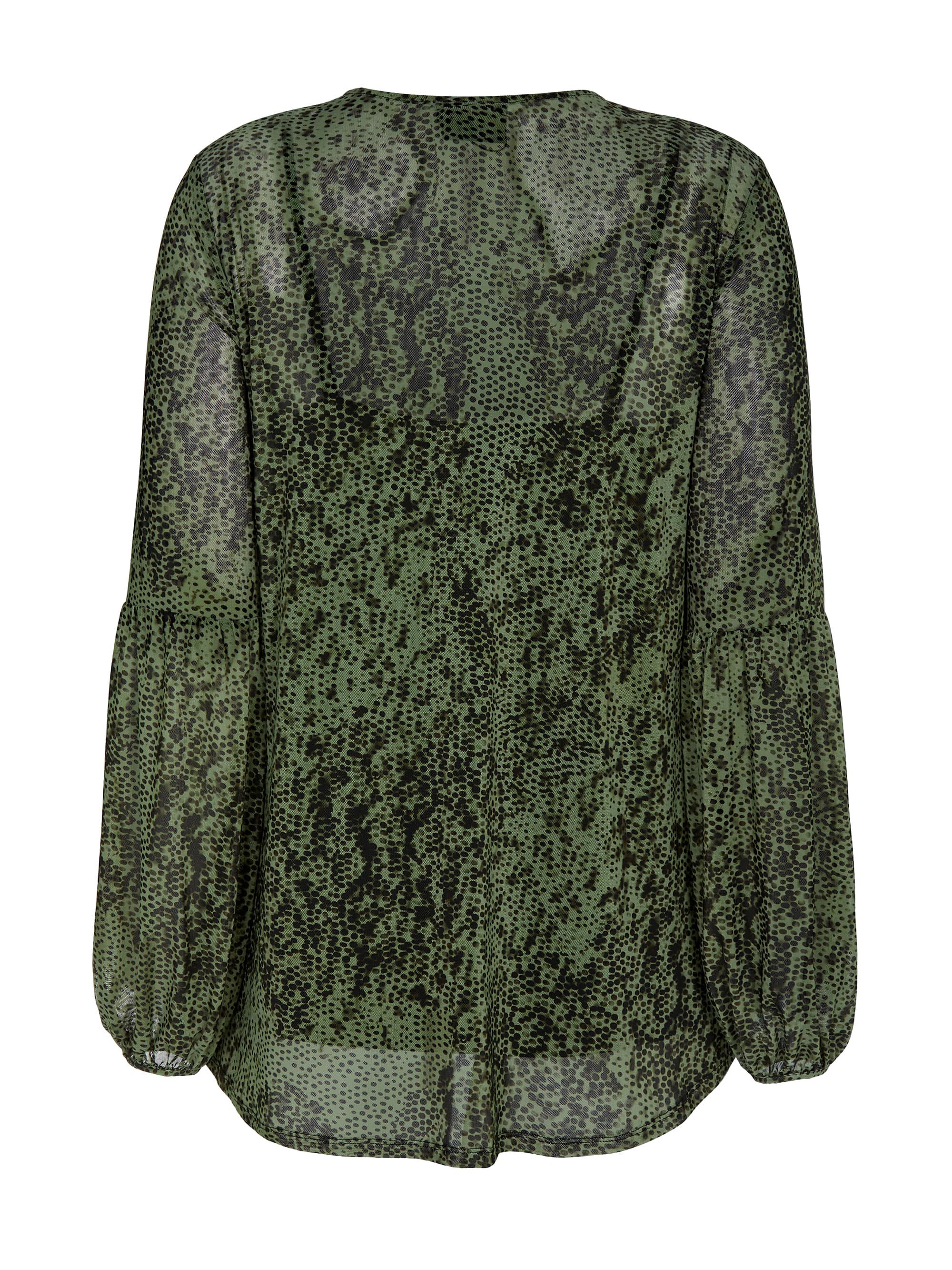 Green V Neck Mesh Top - Image 4