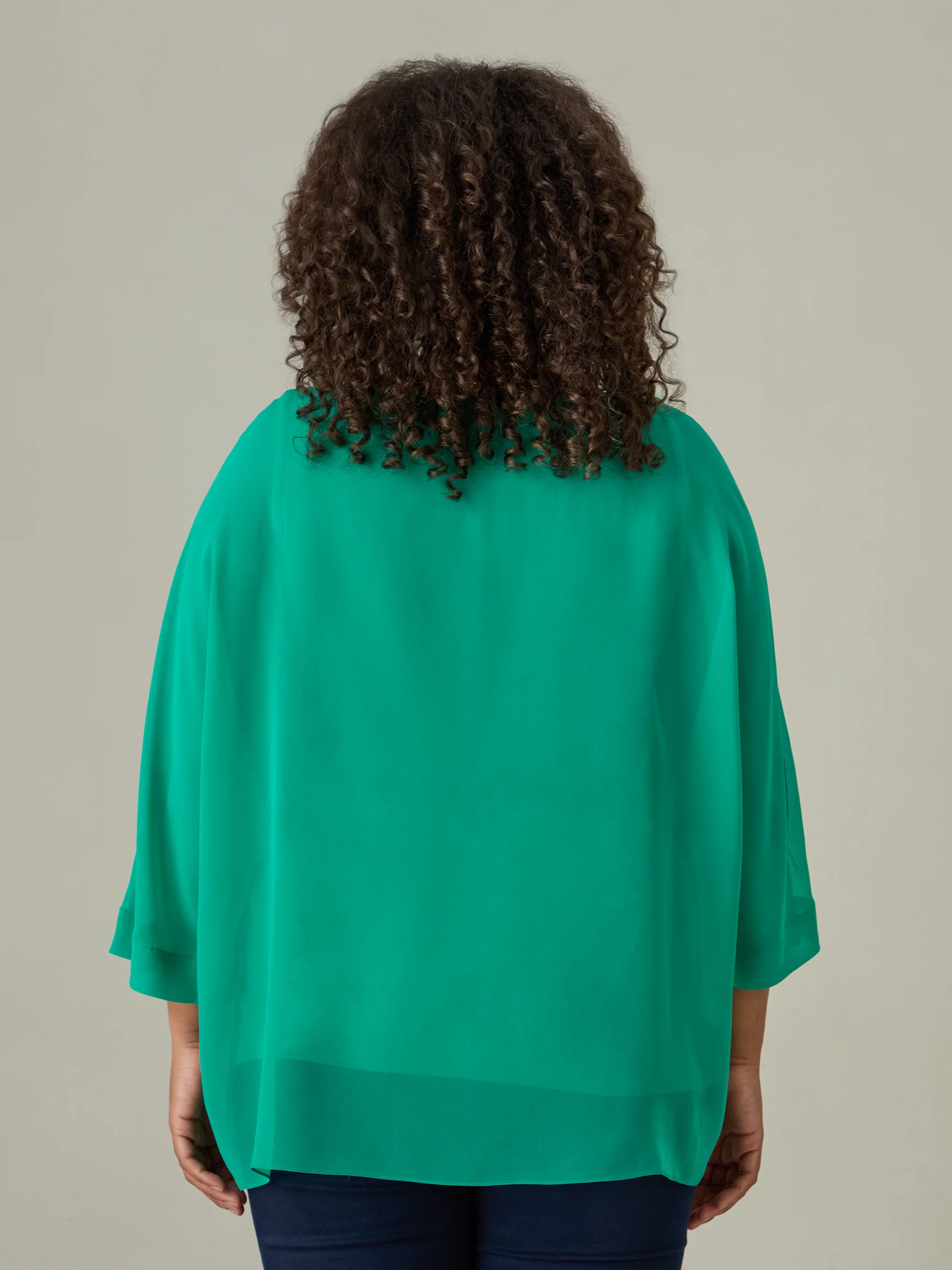 Green V-Neck Overlay Top - Image 3