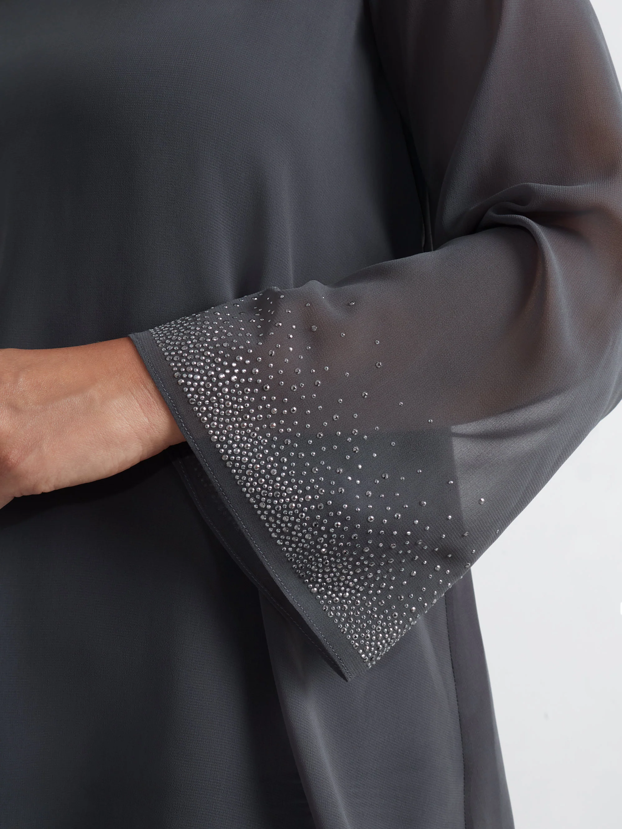 Grey Asymmetric Hotfix Top - Image 5