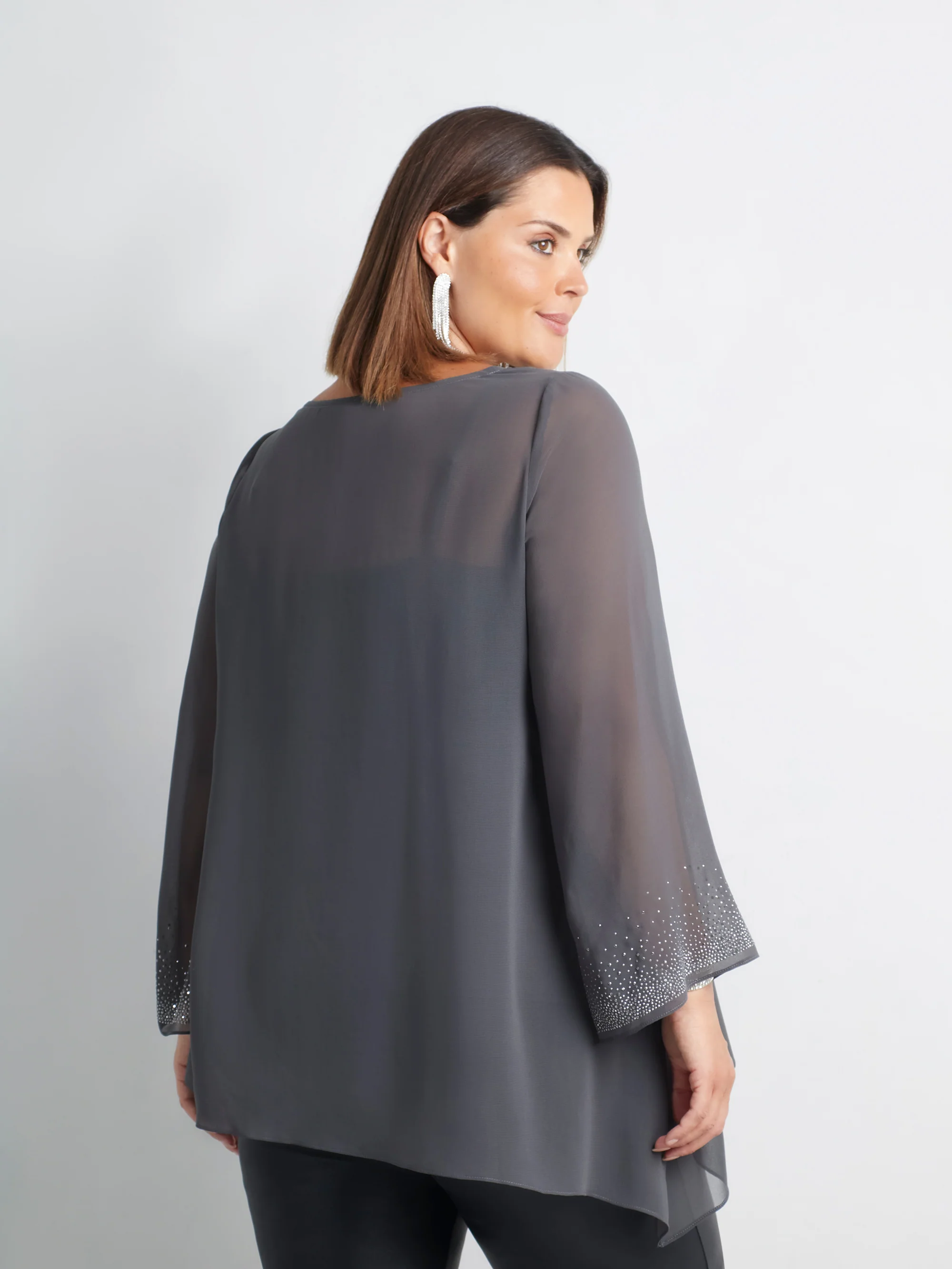 Grey Asymmetric Hotfix Top - Image 8